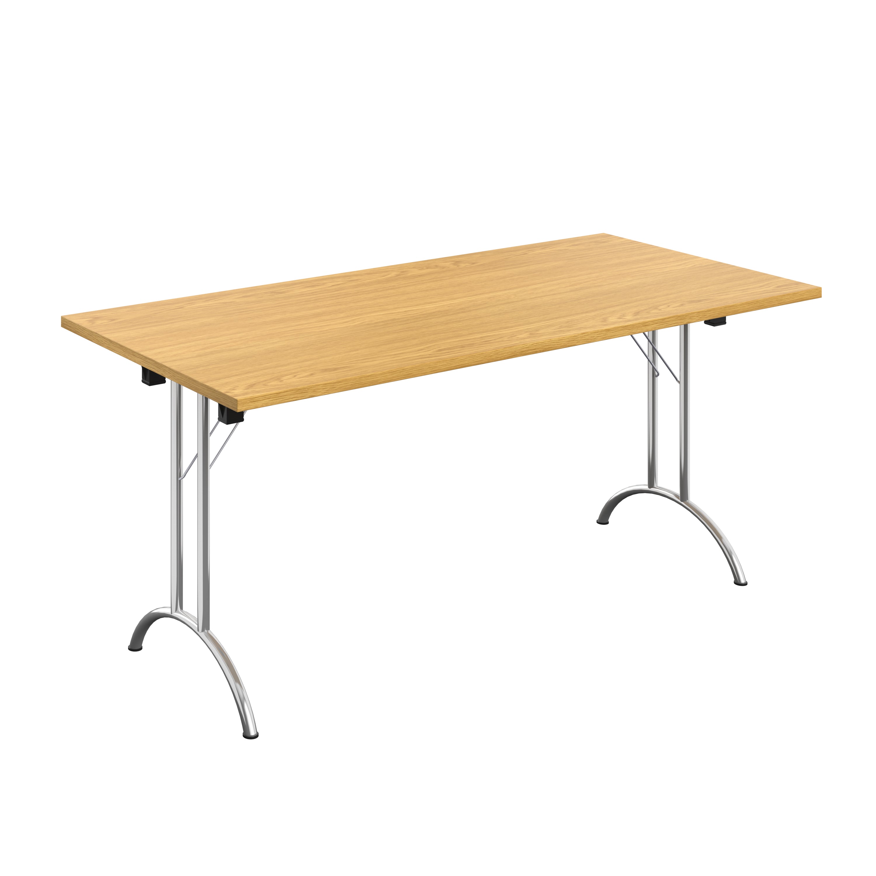 One Union Rectangular Folding Table (FSC) | 1600 X 800 | Nova Oak/Chrome