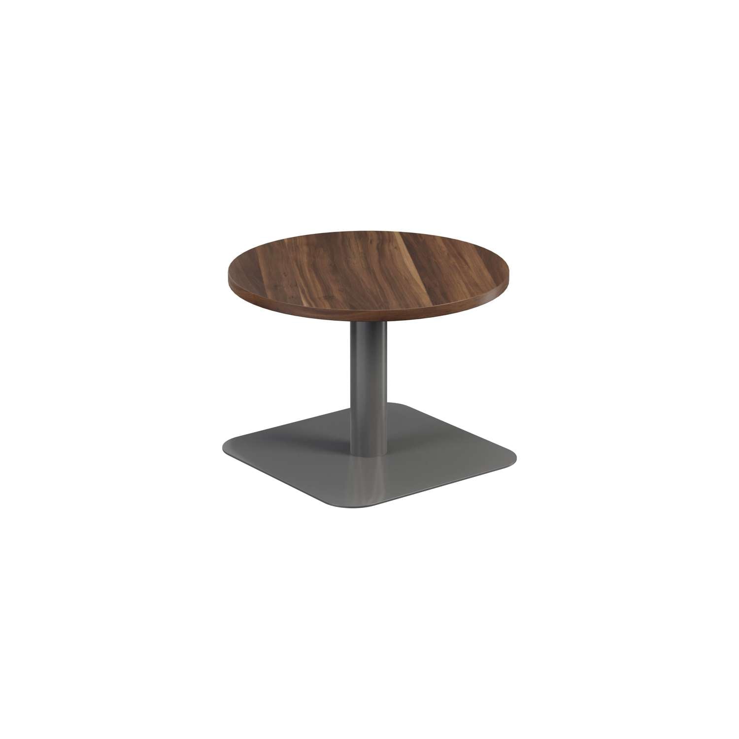 Contract Table Low (FSC) | 600mm | Dark Walnut/Silver