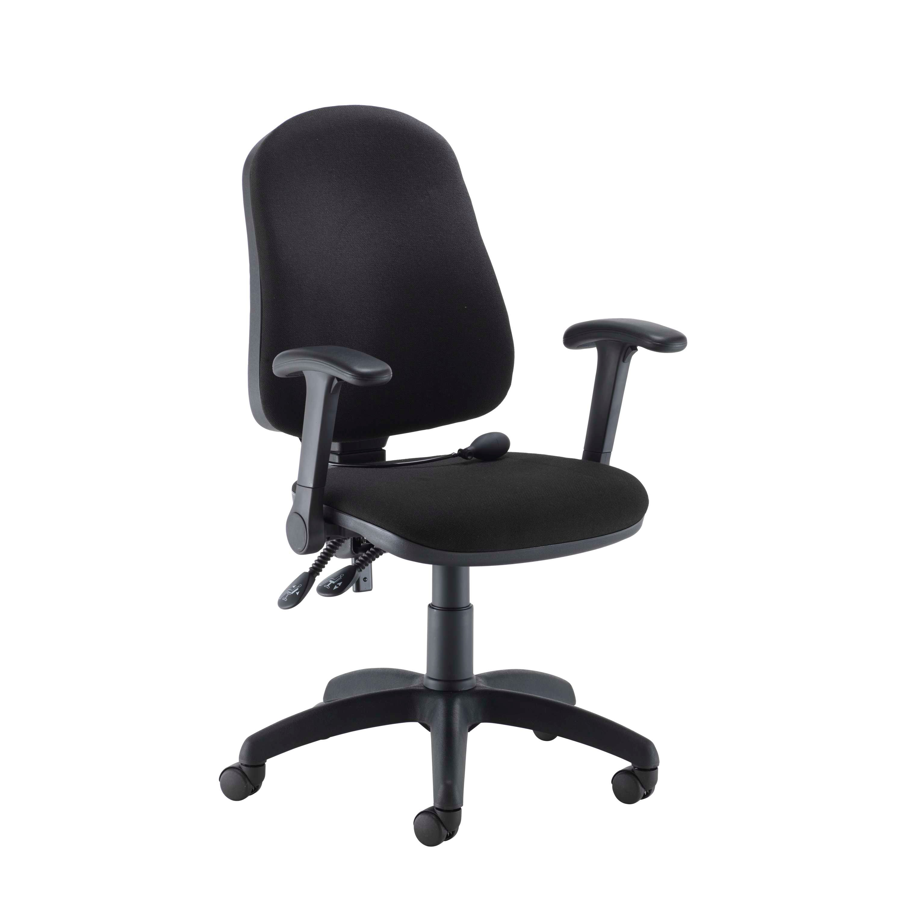 Calypso Ergo 2 Lever Office Chair with Lumbar Pump | Folding Arms | Black