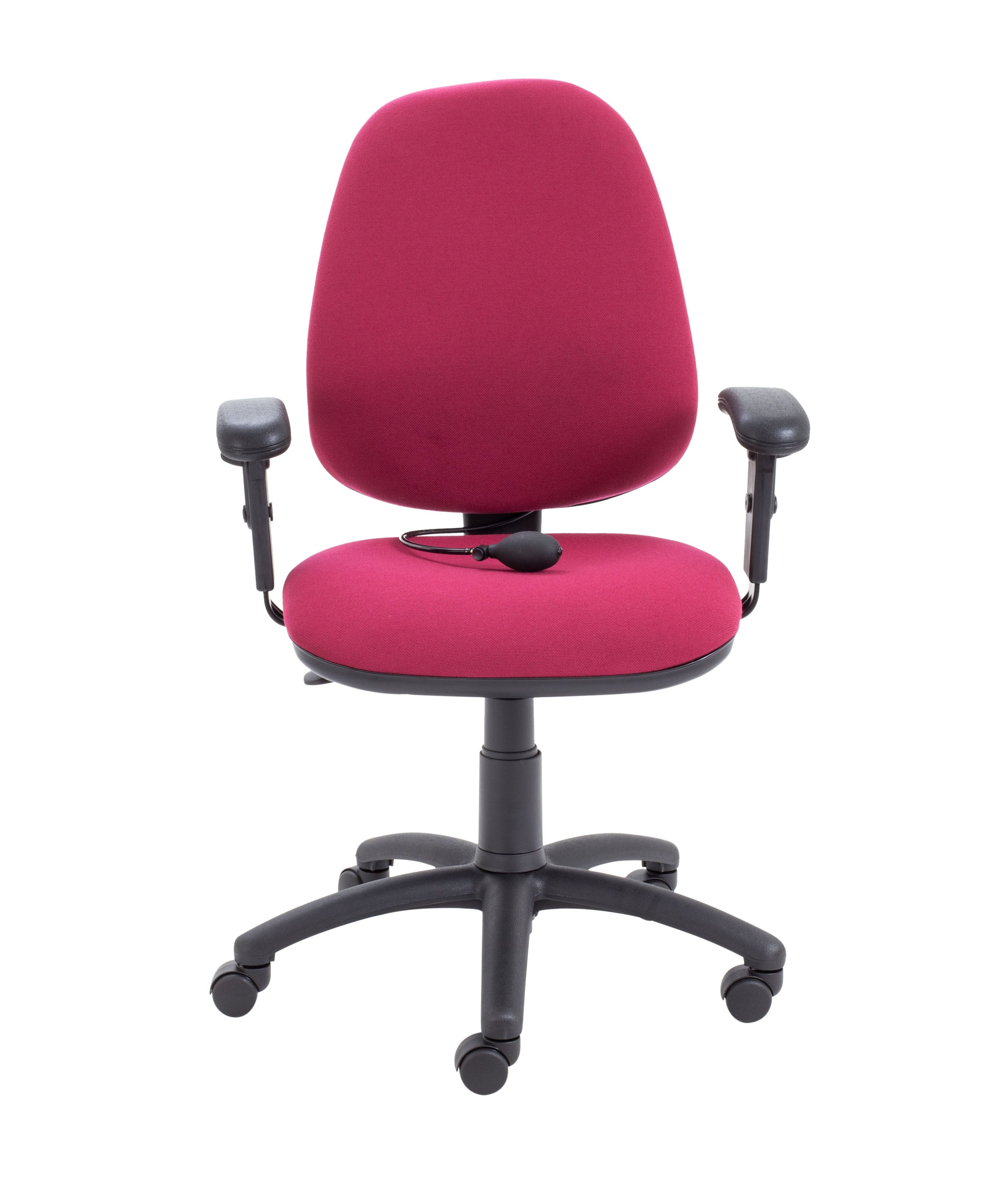 Calypso Ergo 2 Lever Office Chair with Lumbar Pump | Adjustable Arms | Claret