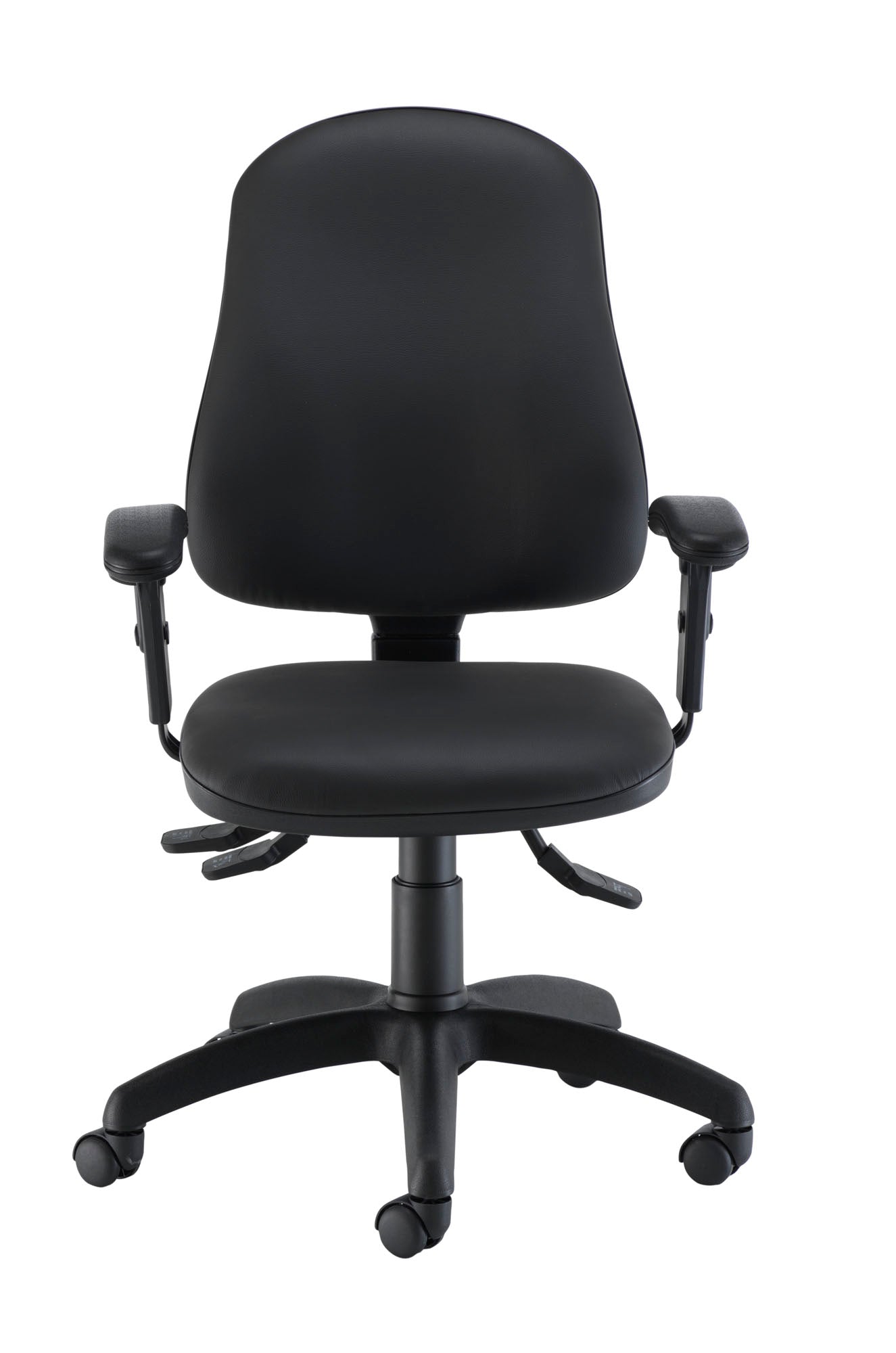 Calypso Ergo 2 Lever Office Chair with Lumbar Pump | Adjustable Arms | Black PU