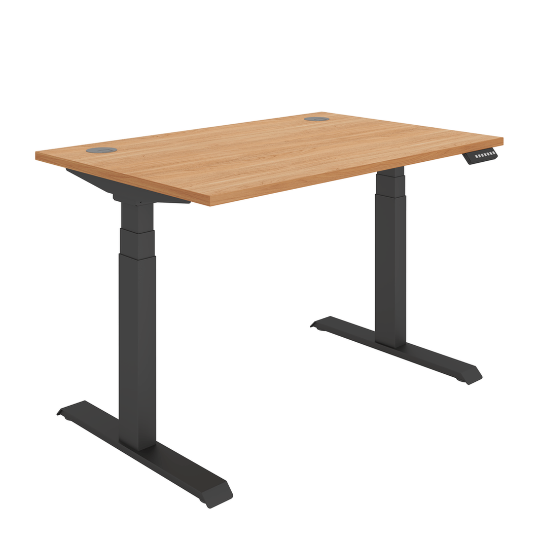 Office Rectangular Dual Motor Sit Stand Desk (FSC) | 1200X800 | Beech/Black