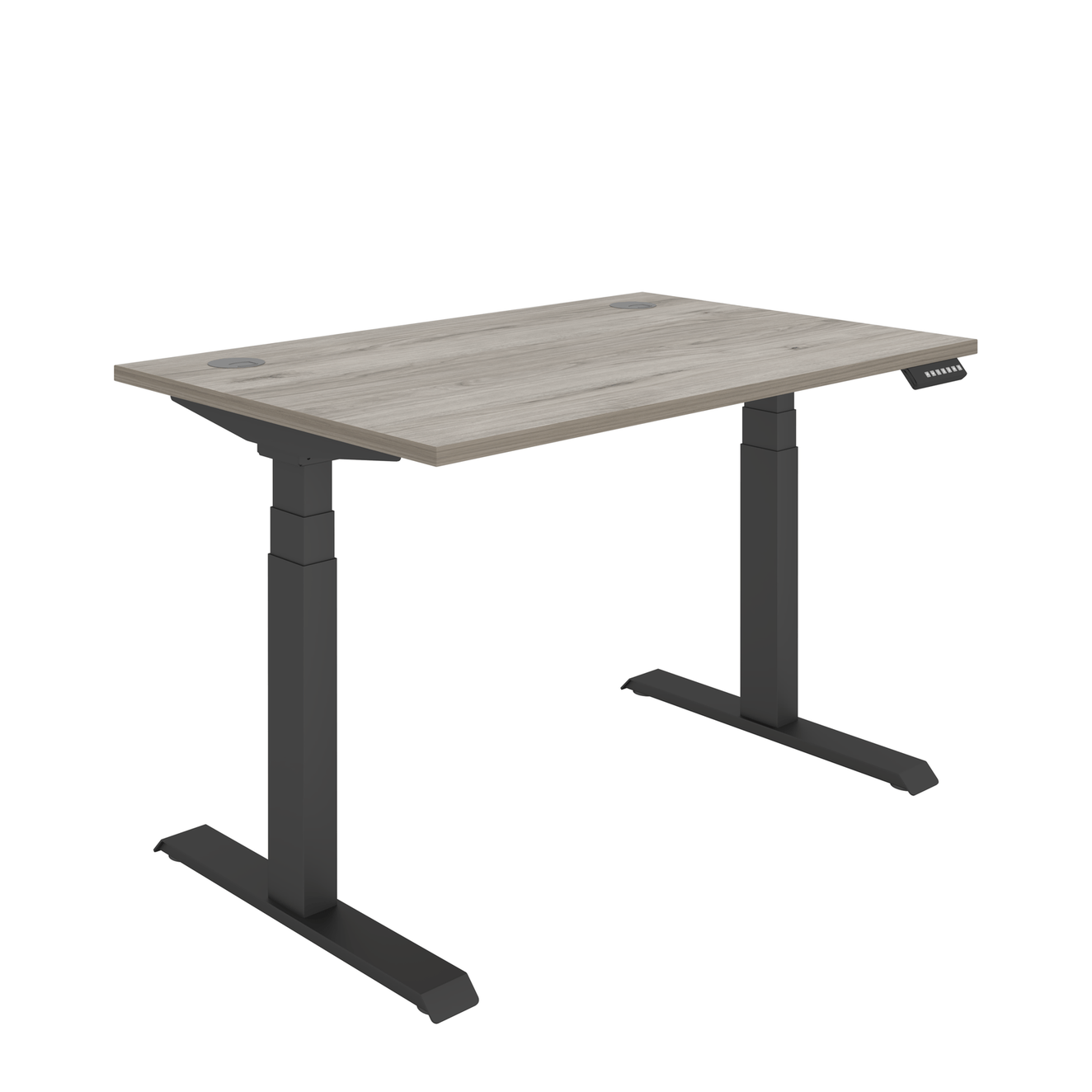 Office Rectangular Dual Motor Sit Stand Desk (FSC) | 1200X800 | Grey Oak/Black