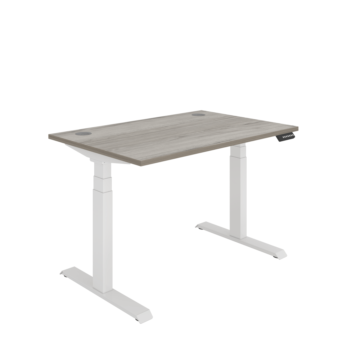 Office Rectangular Dual Motor Sit Stand Desk (FSC) | 1200X800 | Grey Oak/White