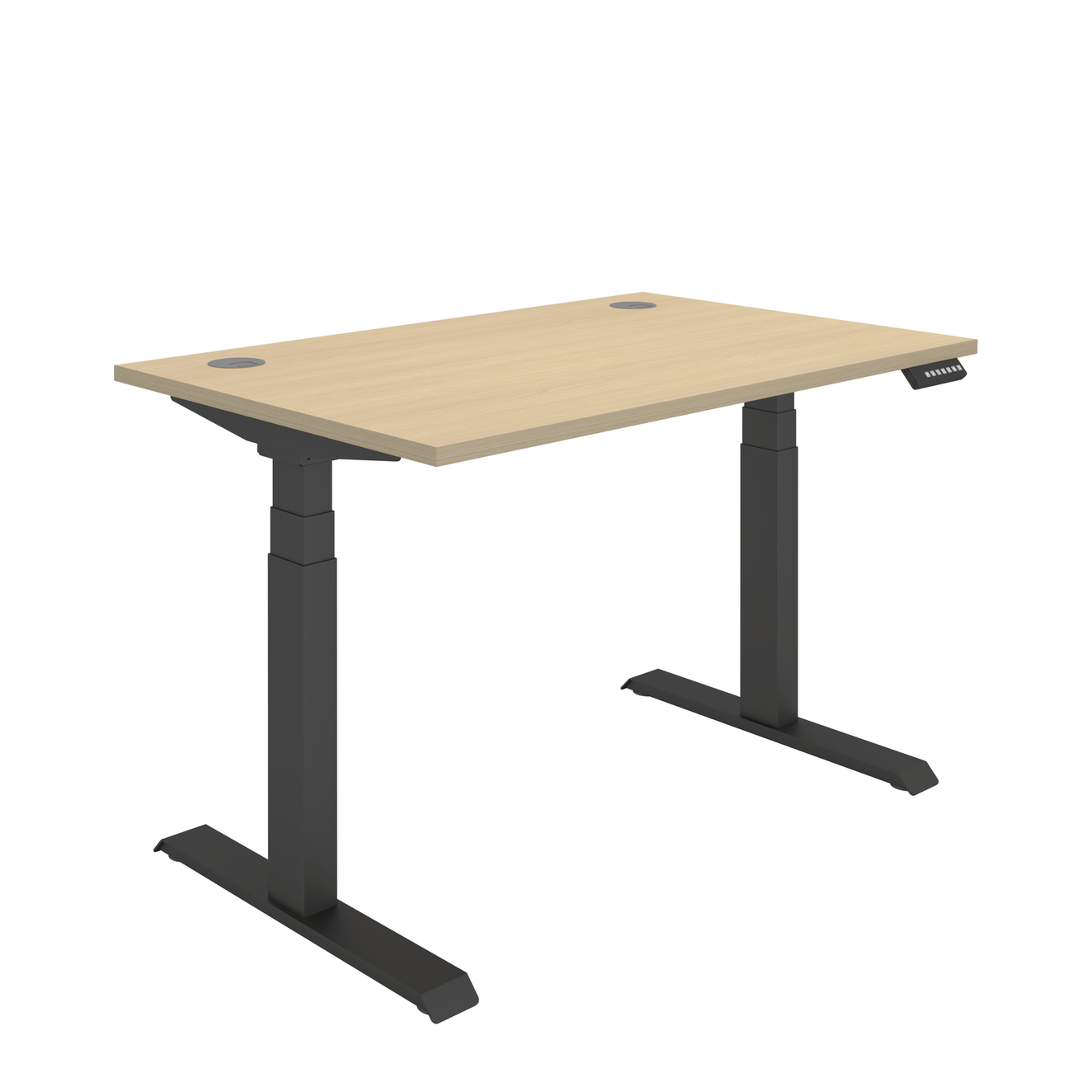 Office Rectangular Dual Motor Sit Stand Desk (FSC) | 1200X800 | Oak/Black