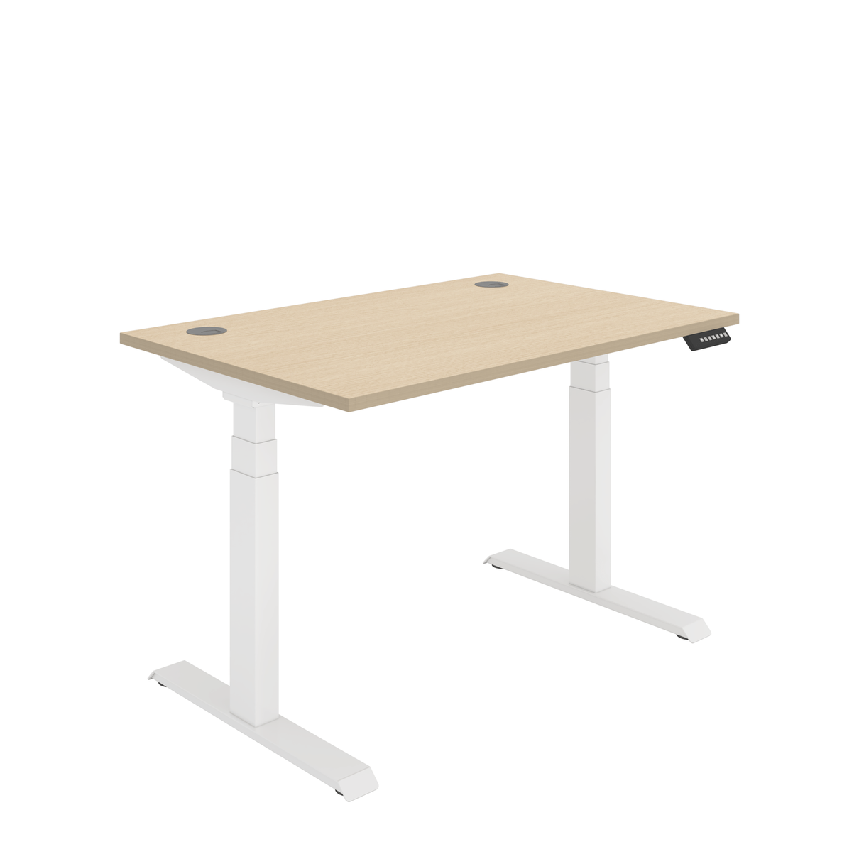 Office Rectangular Dual Motor Sit Stand Desk (FSC) | 1200X800 | Oak/White