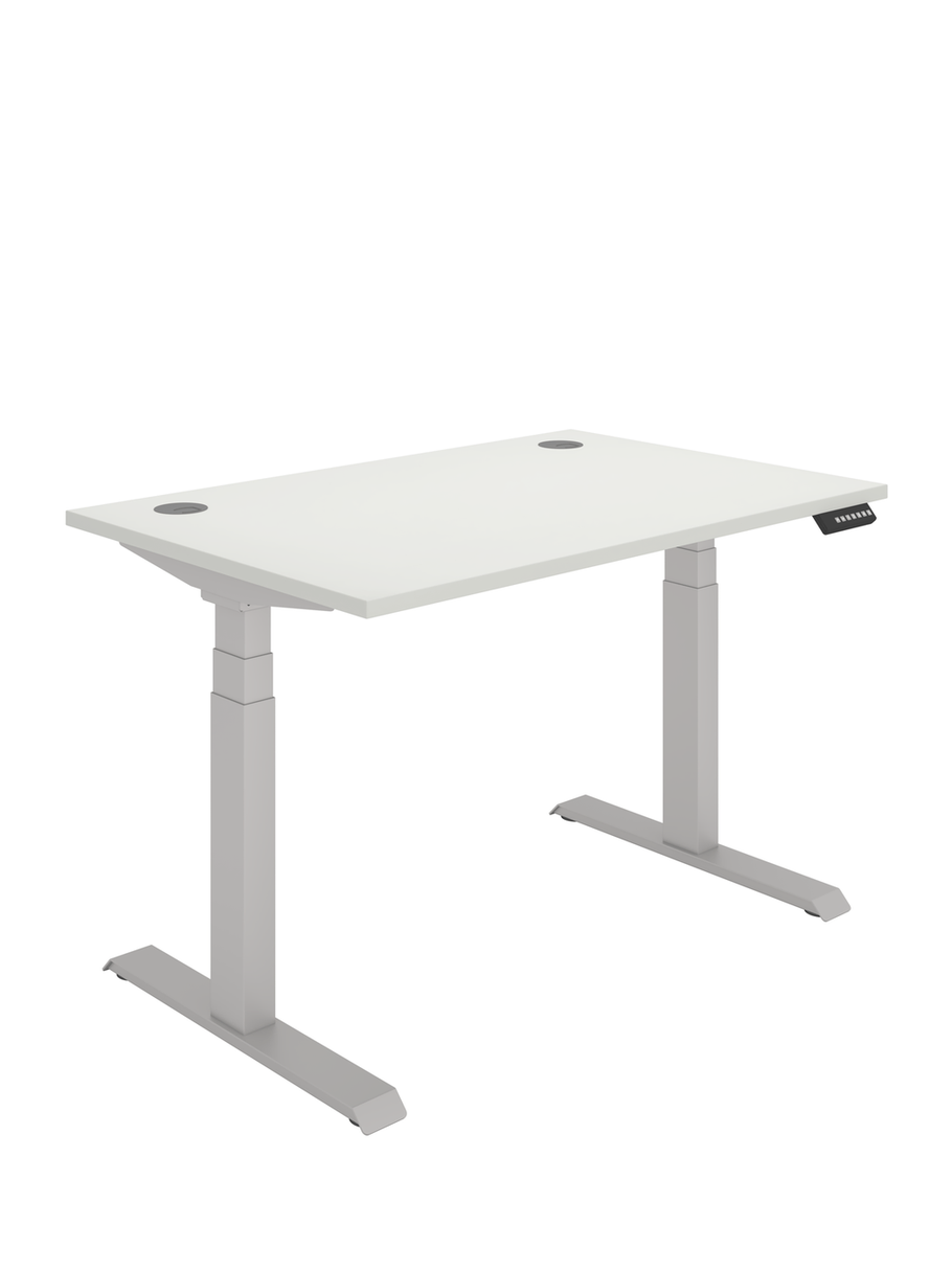 Office Rectangular Dual Motor Sit Stand Desk (FSC) | 1200X800 | White/Silver