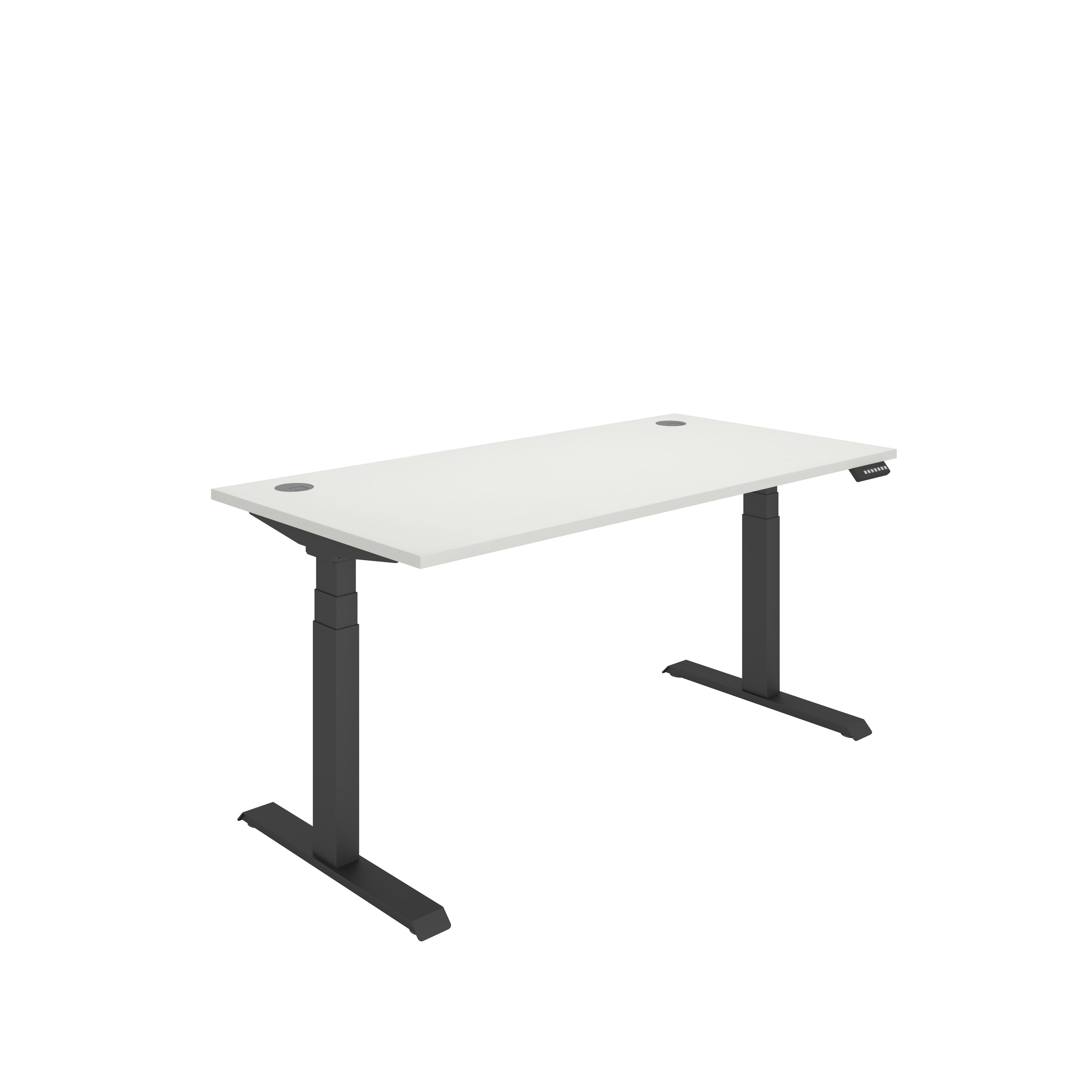 Office Rectangular Dual Motor Sit Stand Desk (FSC) | 1600X800 | White/Black