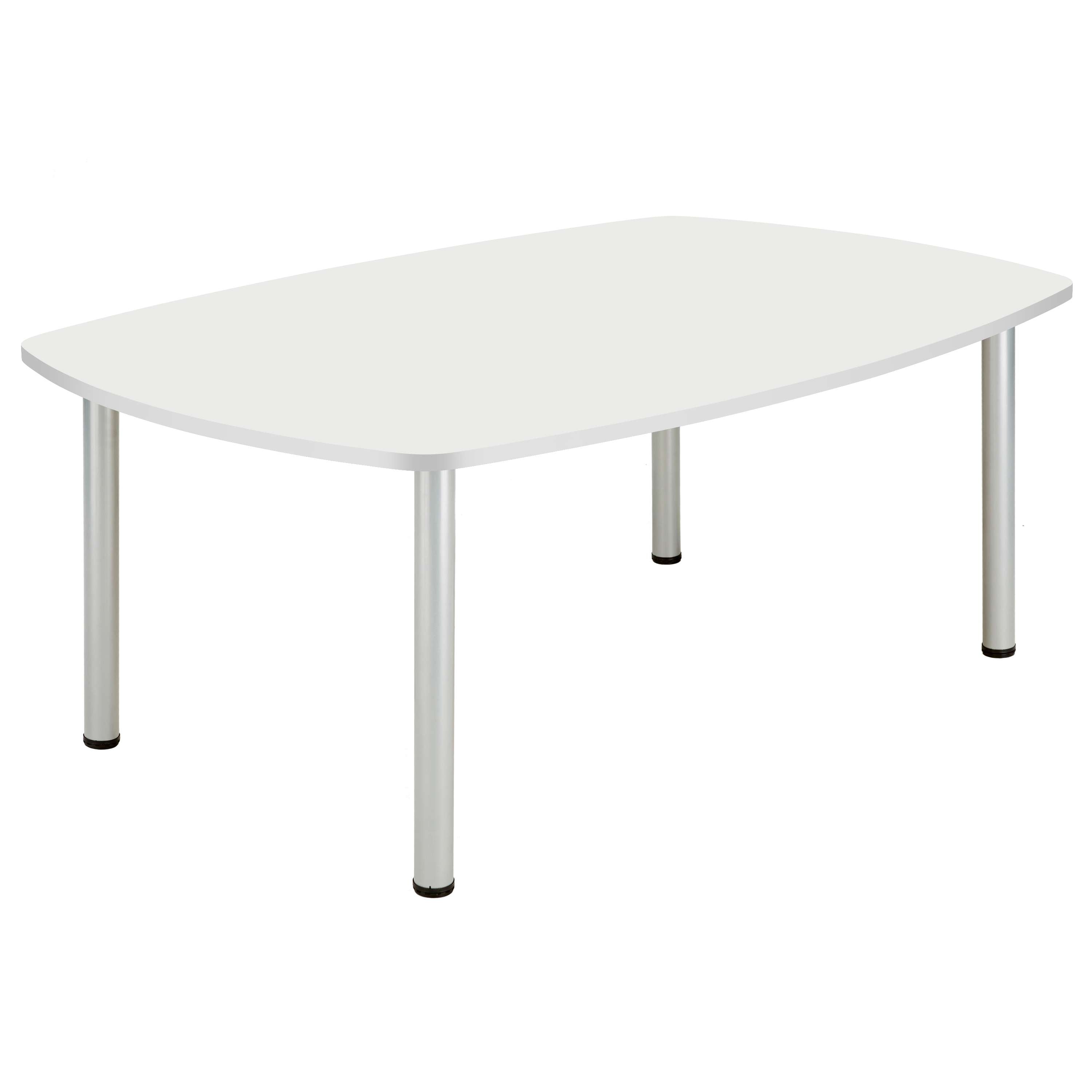 Core Pole Leg Barrel Shaped Meeting Table (Fsc) | 1800X1000 | Arctic White