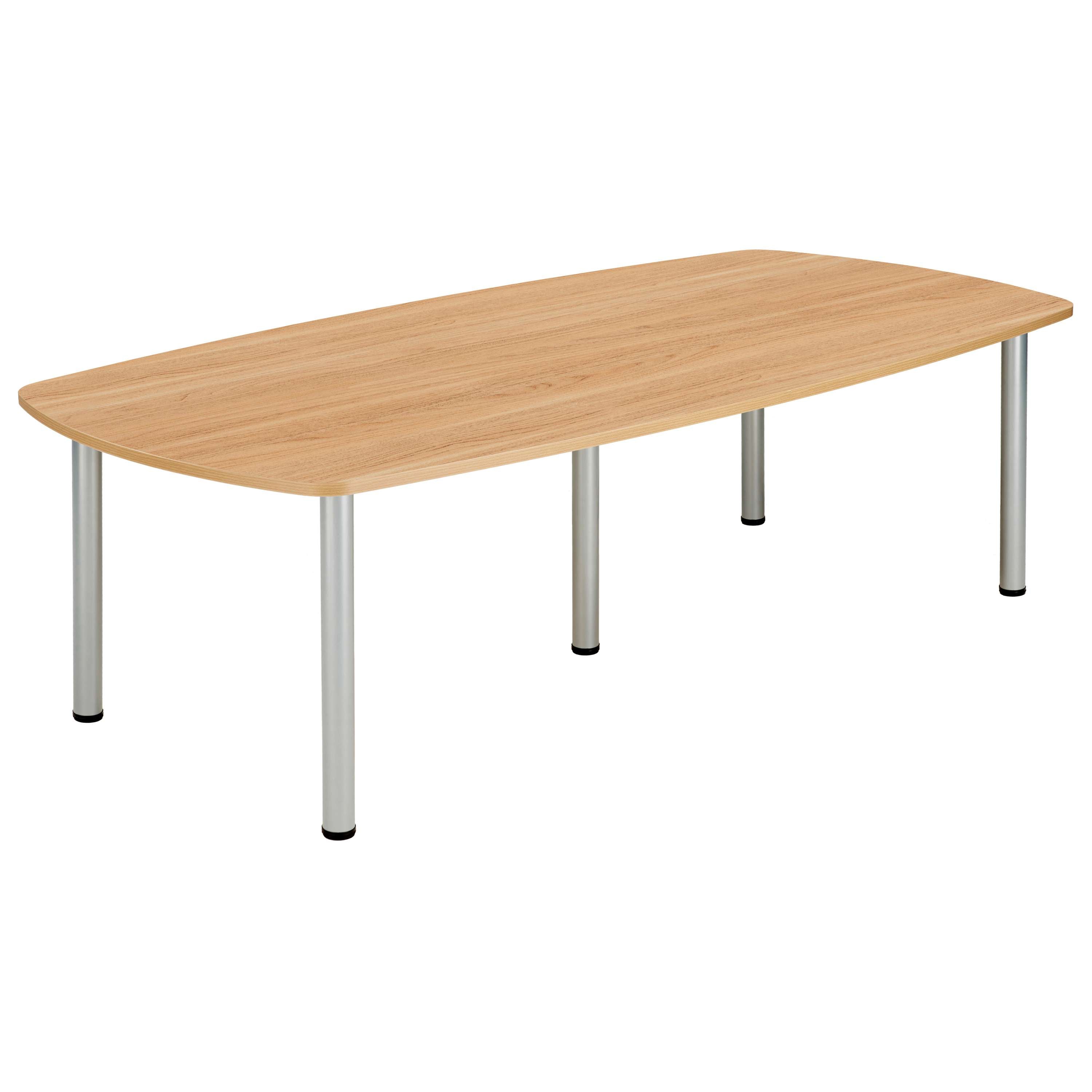 Core Pole Leg Barrel Shaped Meeting Table (Fsc) | 2400X1000 | Norwegian Beech