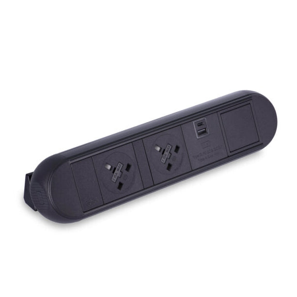 Desktop Power Module with 2 UK Power Sockets: USB-C: USB-A