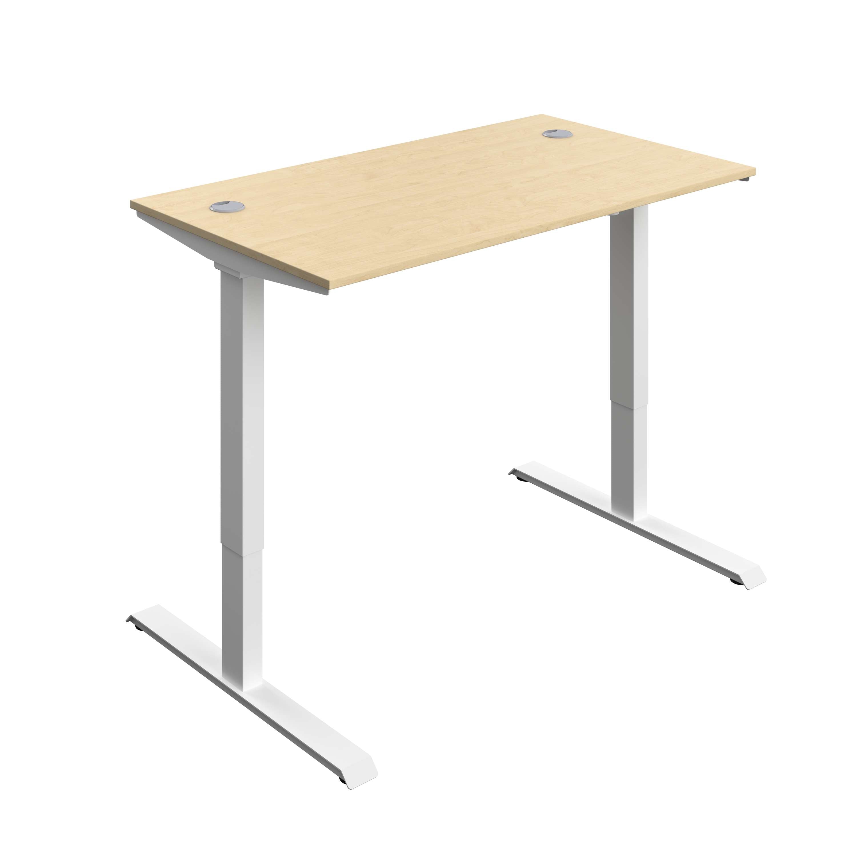 Economy Single Motor Sit Stand Desk (FSC) | 1400 X 800 | Maple/White