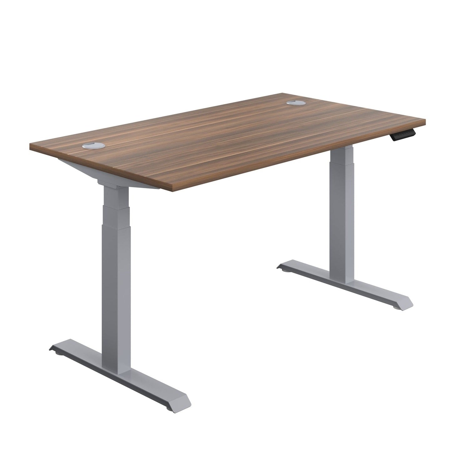 Economy Sit Stand Desk (FSC) | 1200 X 800 | Dark Walnut/Silver