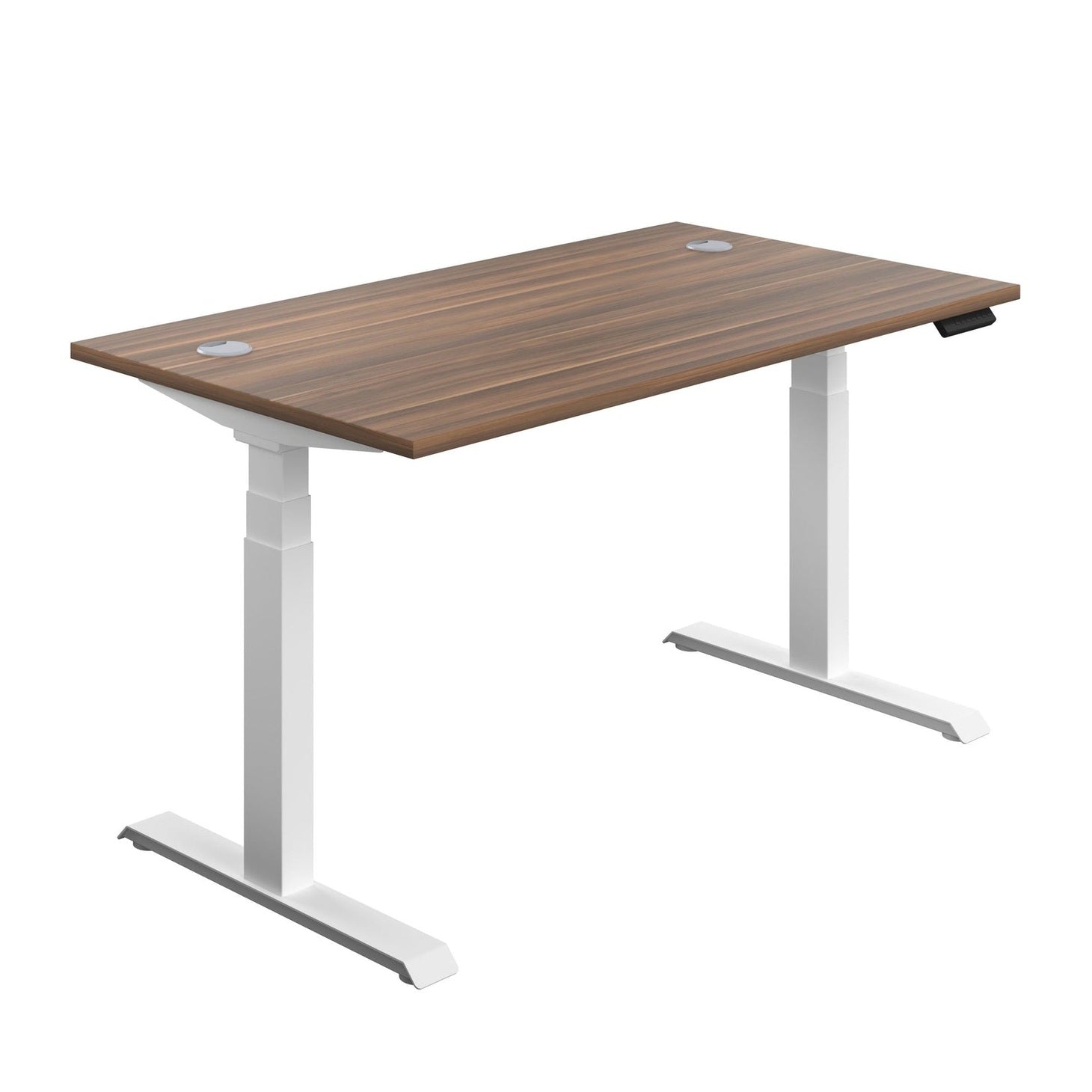 Economy Sit Stand Desk (FSC) | 1400 X 800 | Dark Walnut/White