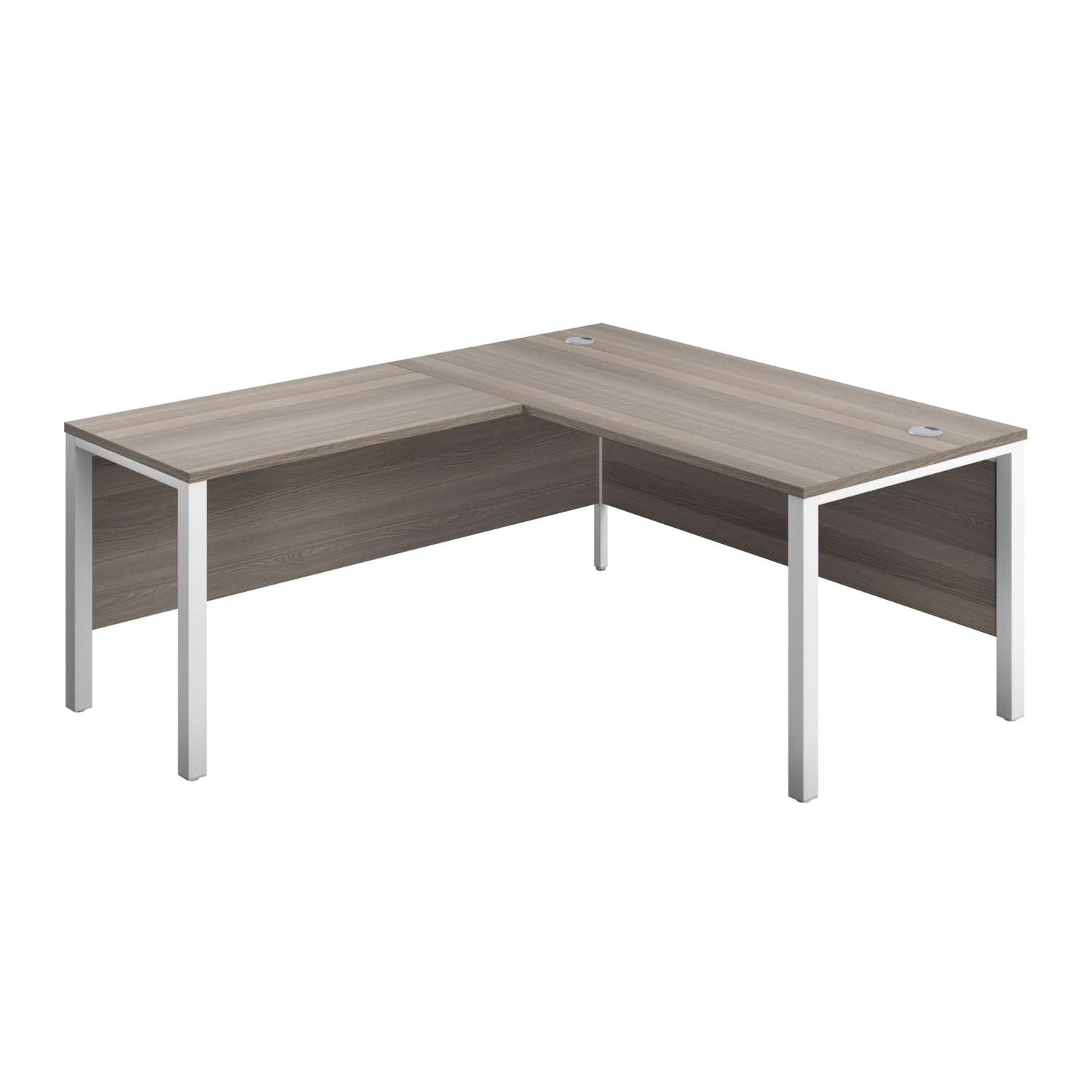 Goal Post Left Hand Return Desk (FSC) | 1600X800 | Grey Oak/White