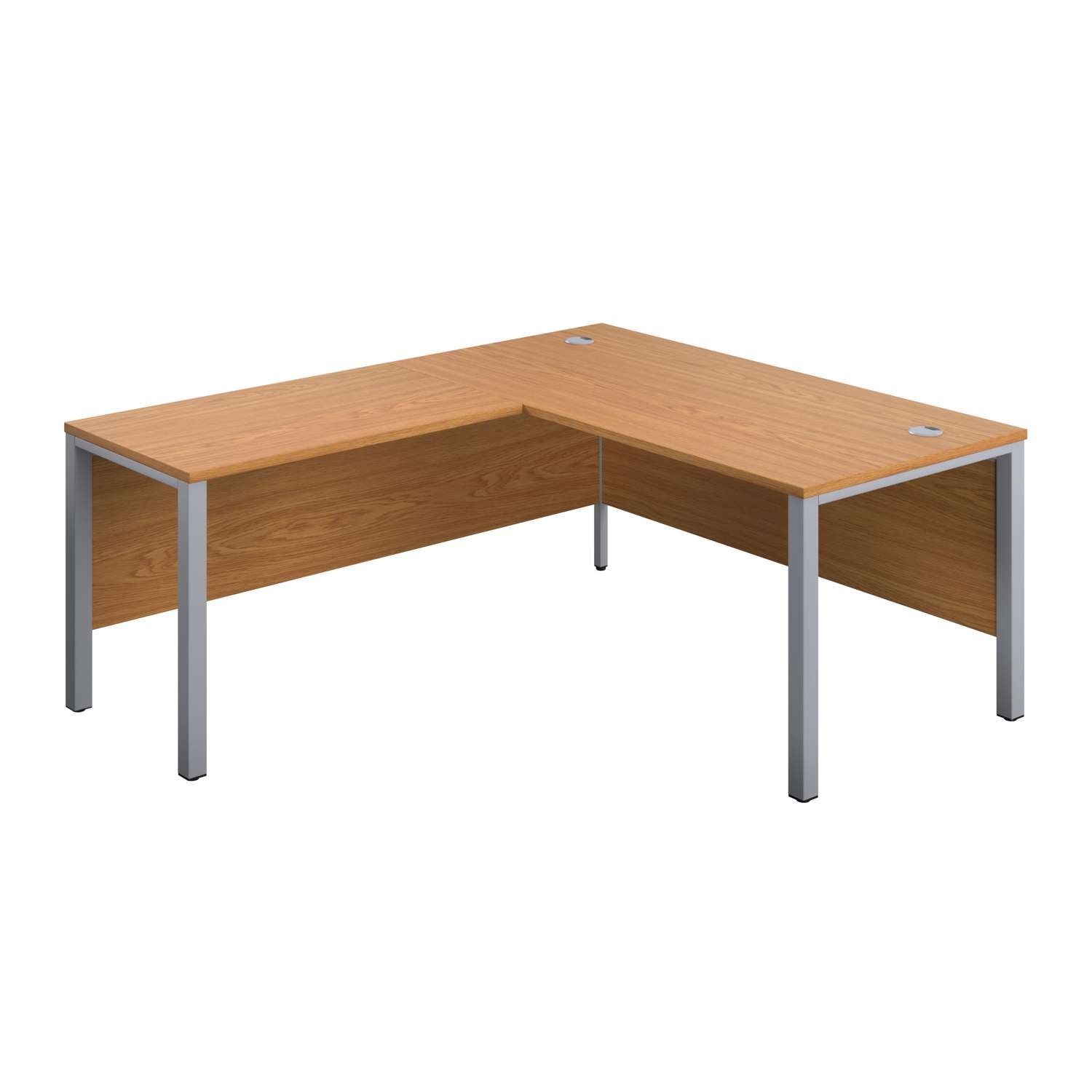 Goal Post Left Hand Return Desk (FSC) | 1600X800 | Nova Oak/Silver