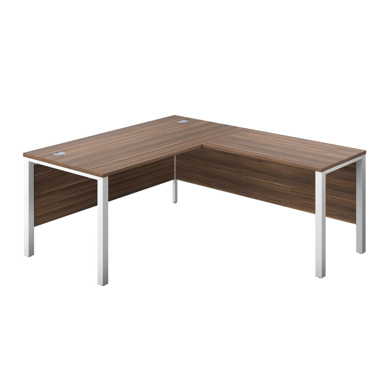 Goal Post Right Hand Return Desk (FSC) | 1600X800 | Dark Walnut/White