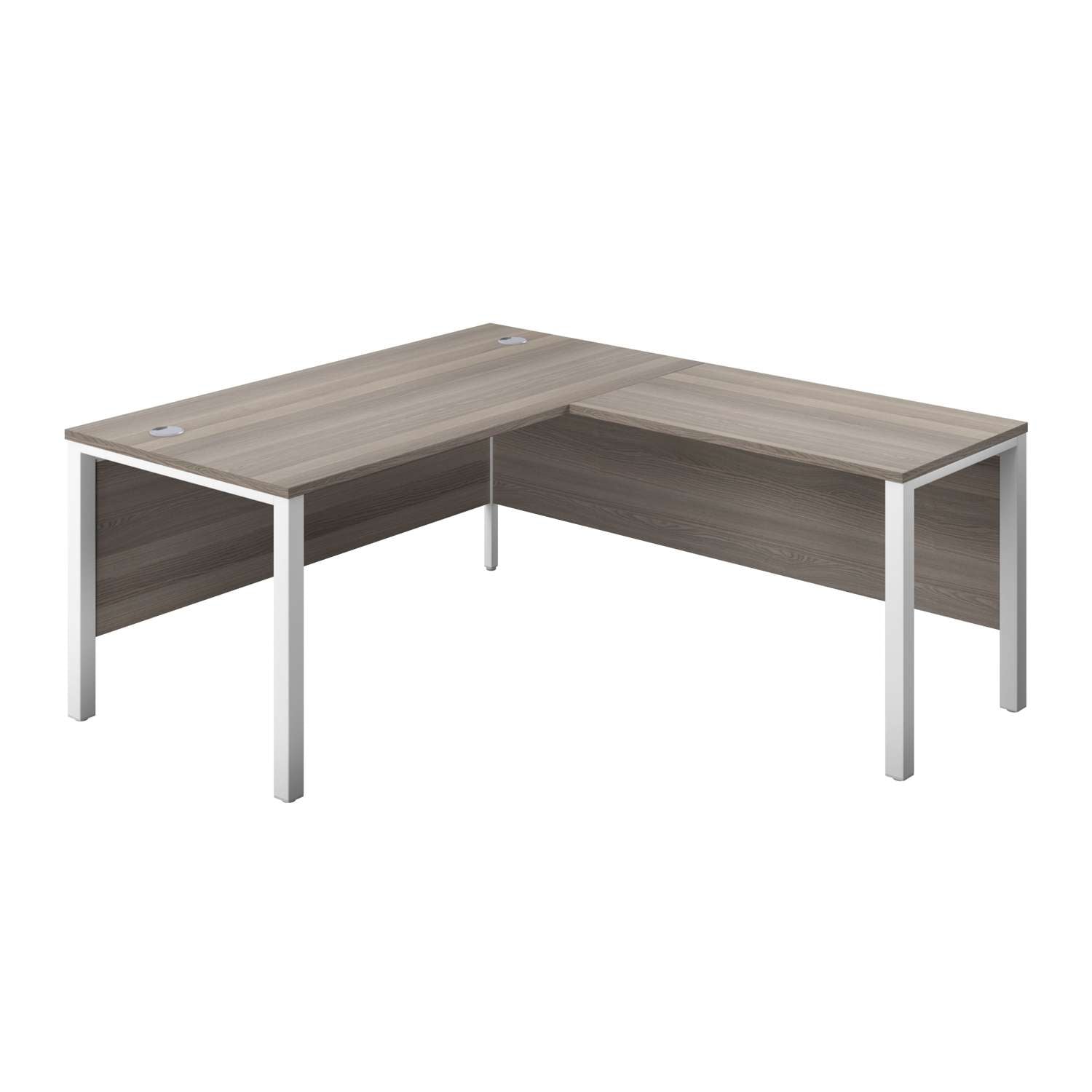 Goal Post Right Hand Return Desk (FSC) | 1600X800 | Grey Oak/White