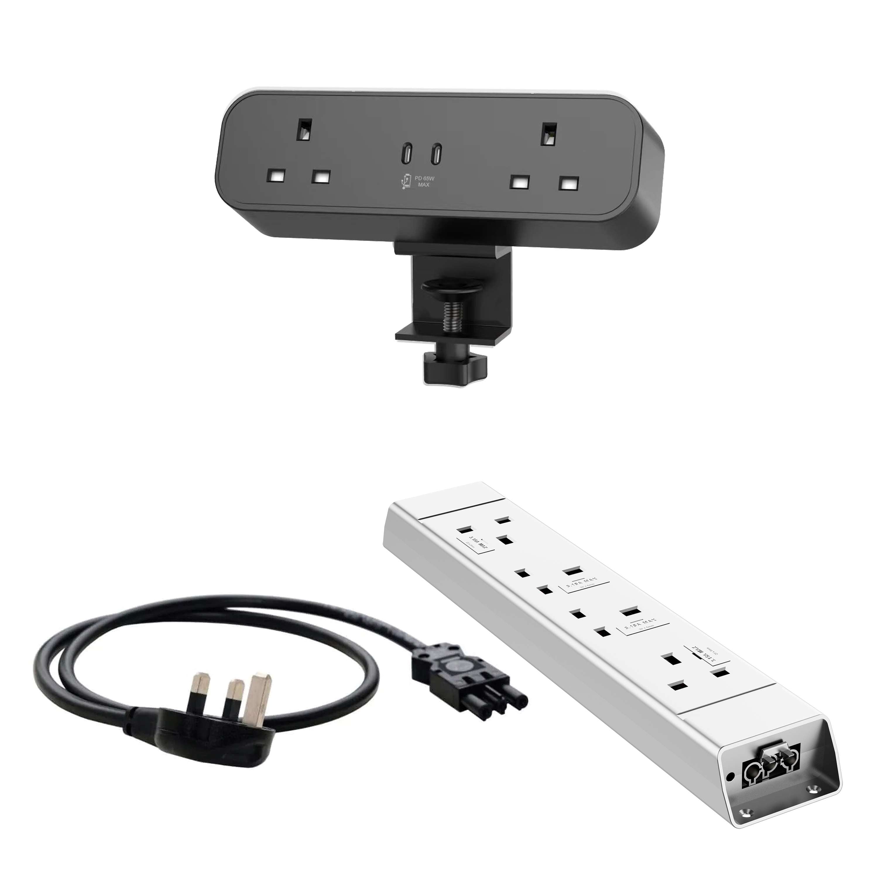 Malmo On Desk Power Bundle Black