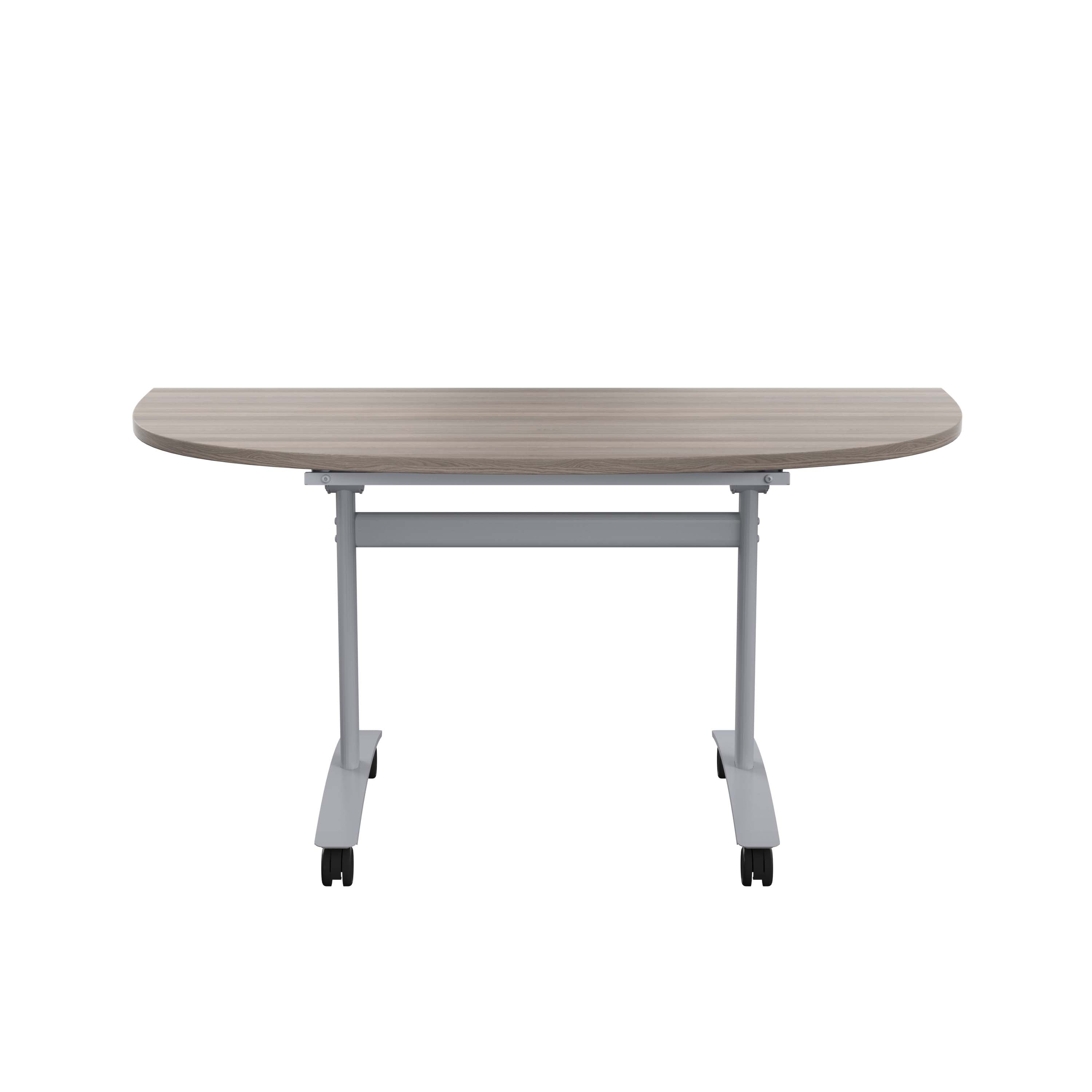 One D-End Tilting Table (FSC) | 1400 X 700 | Grey Oak/Silver