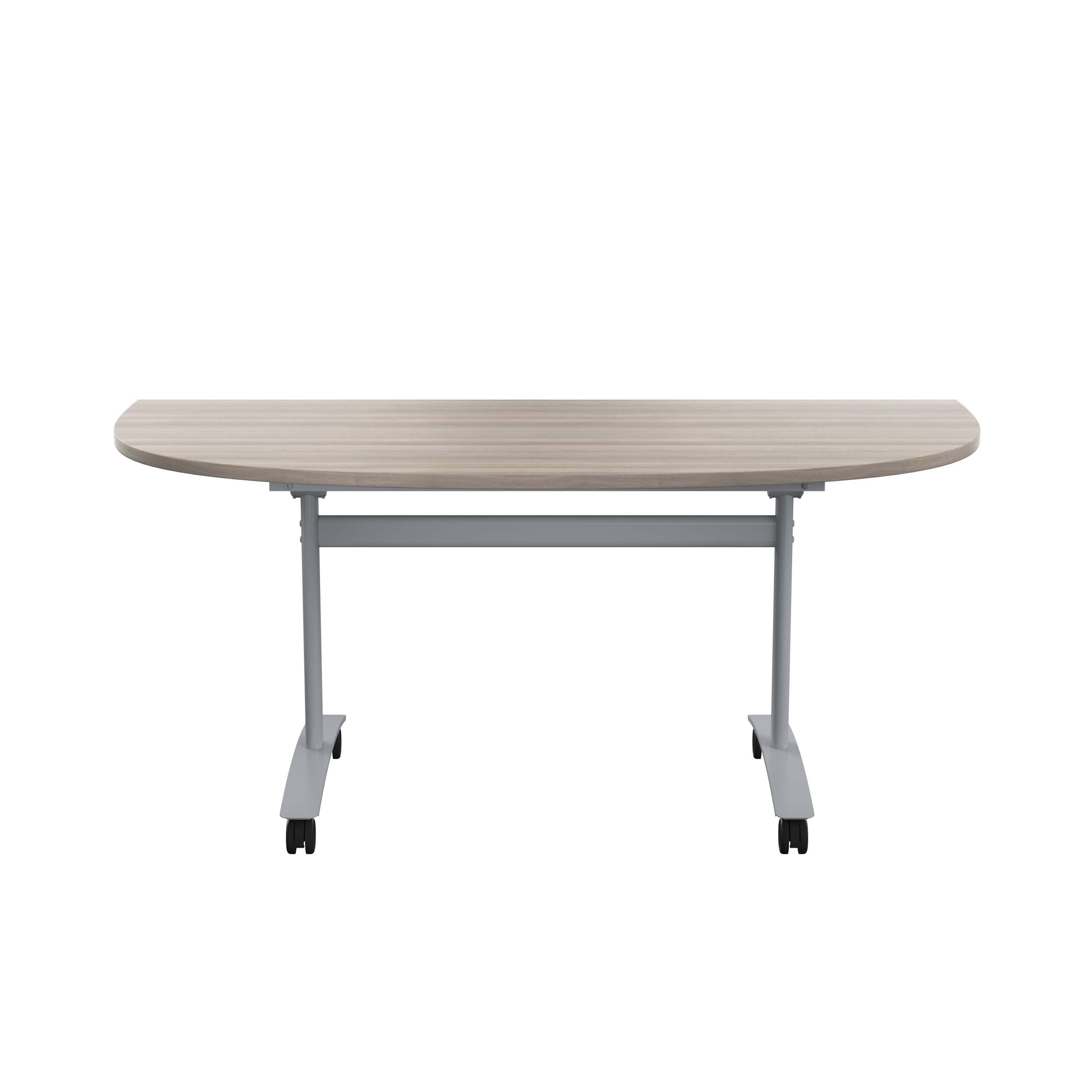 One D-End Tilting Table (FSC) | 1600 X 800 | Grey Oak/Silver