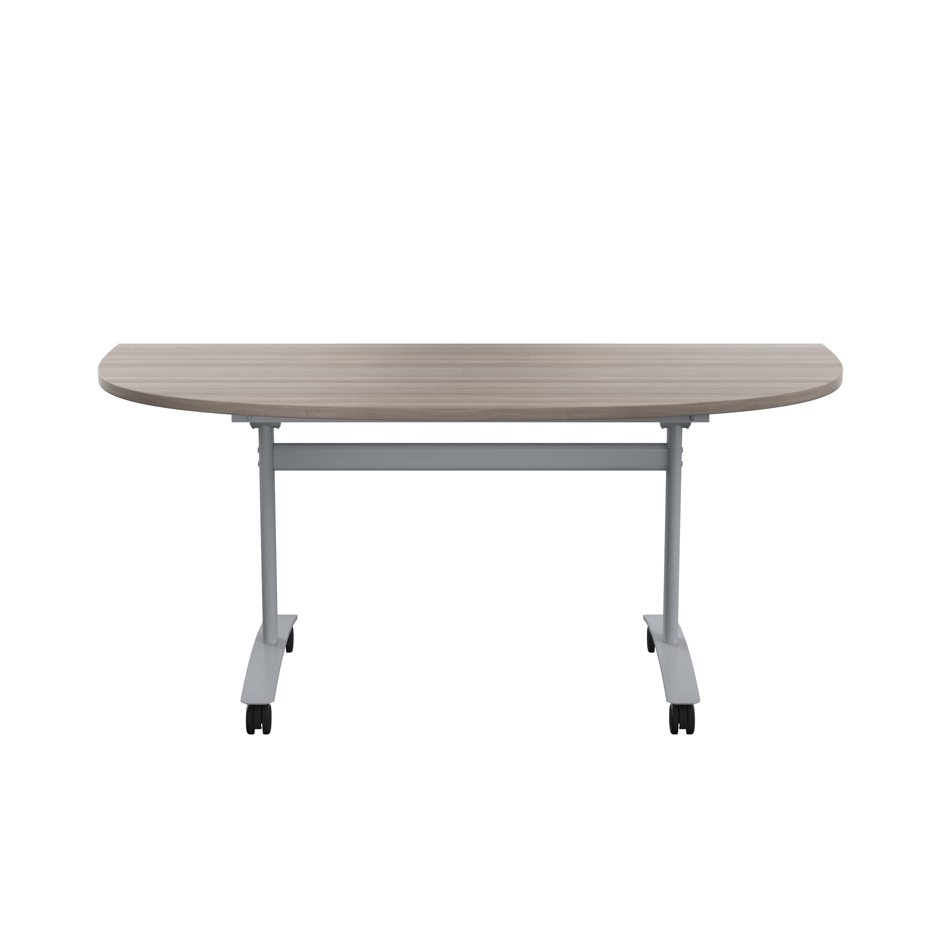 One D-End Tilting Table (FSC) | 1600 X 800 | Grey Oak/Silver