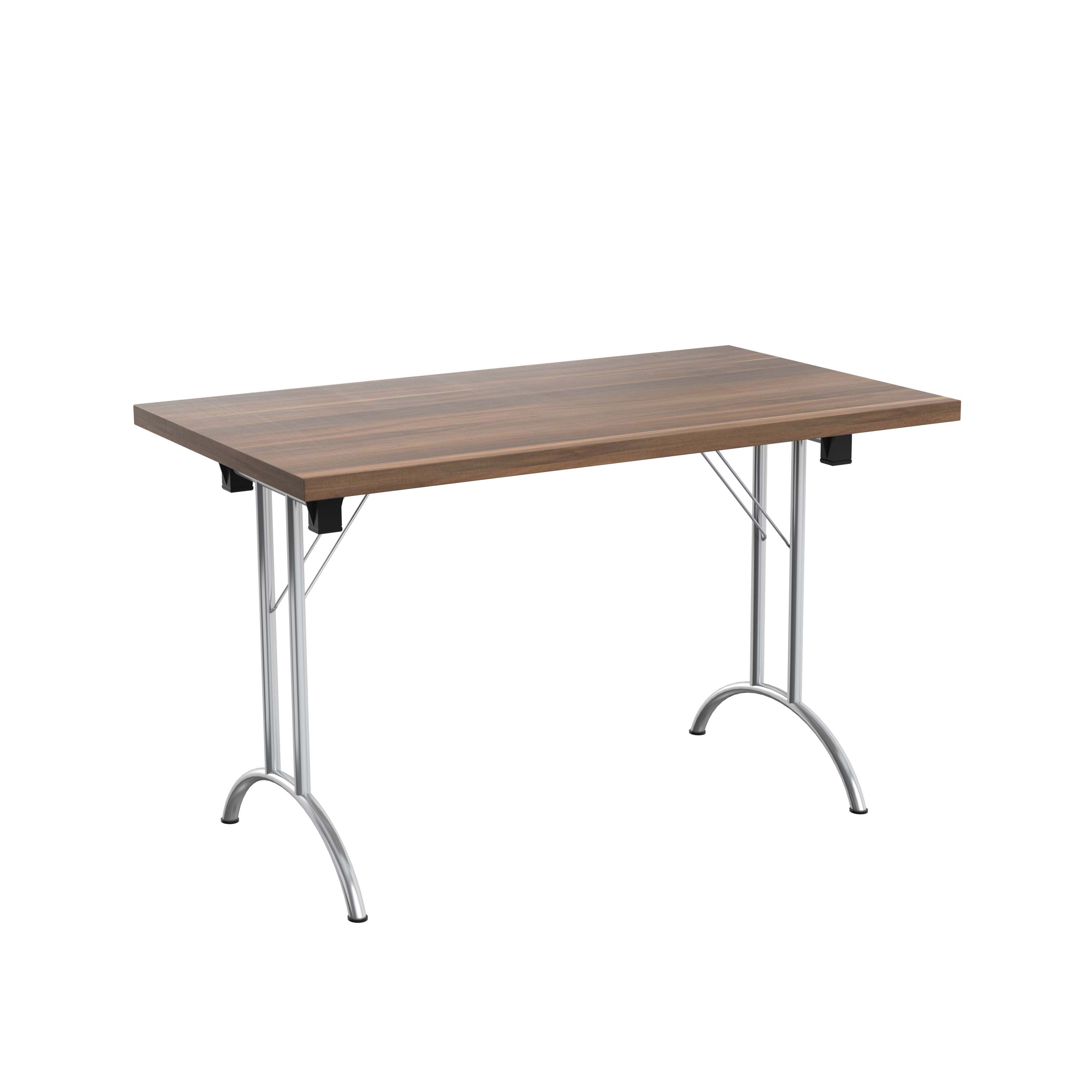 One Union Rectangular Folding Table (FSC) | 1200 X 700 | Dark Walnut/Chrome
