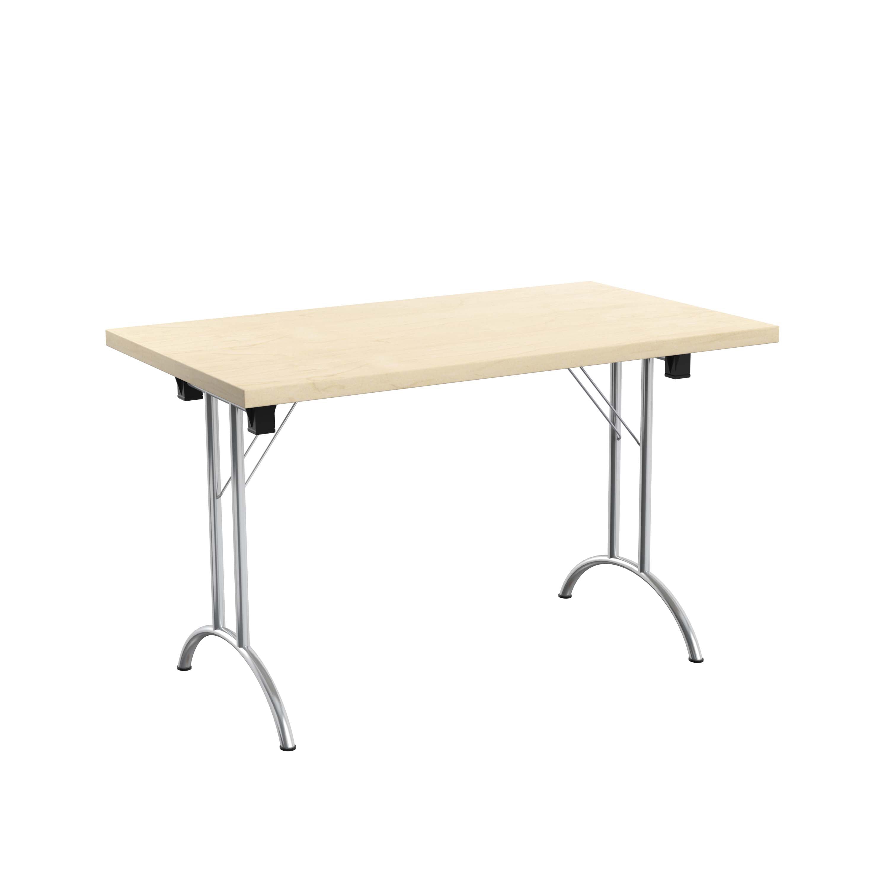 One Union Rectangular Folding Table (FSC) | 1200 X 700 | Maple/Chrome