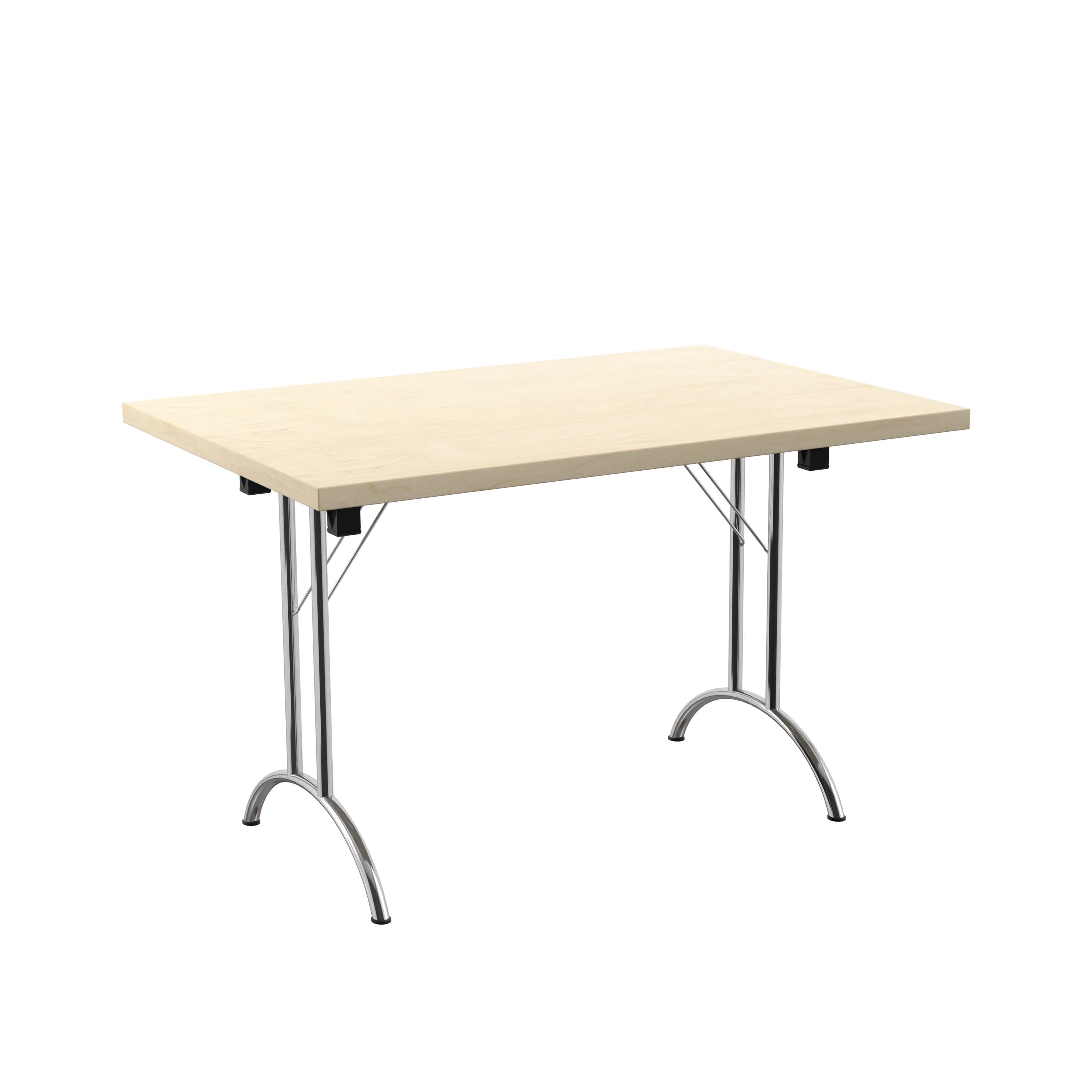 One Union Rectangular Folding Table (FSC) | 1200 X 800 | Maple/Silver
