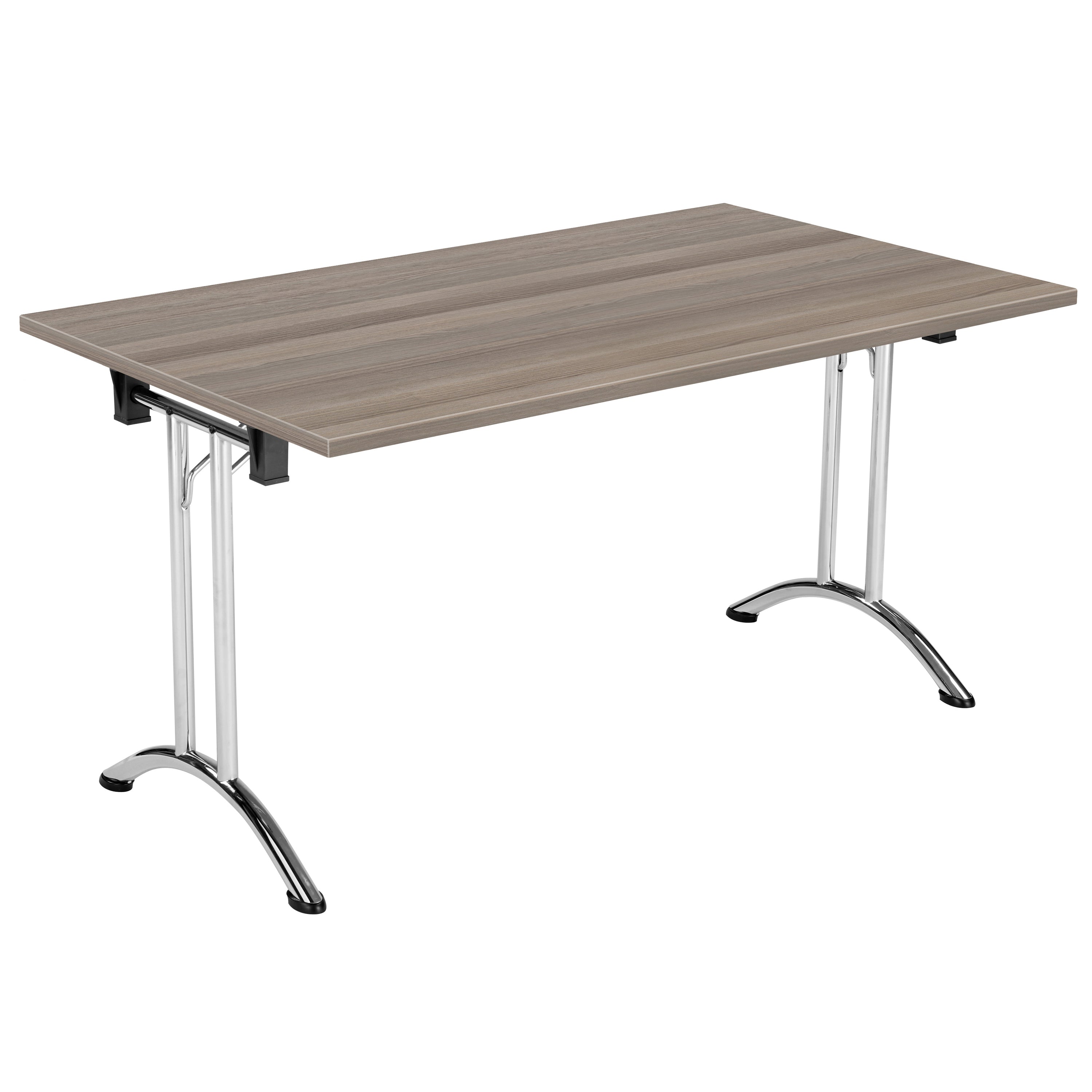 One Union Rectangular Folding Table (FSC) | 1400 X 700 | Grey Oak/Chrome