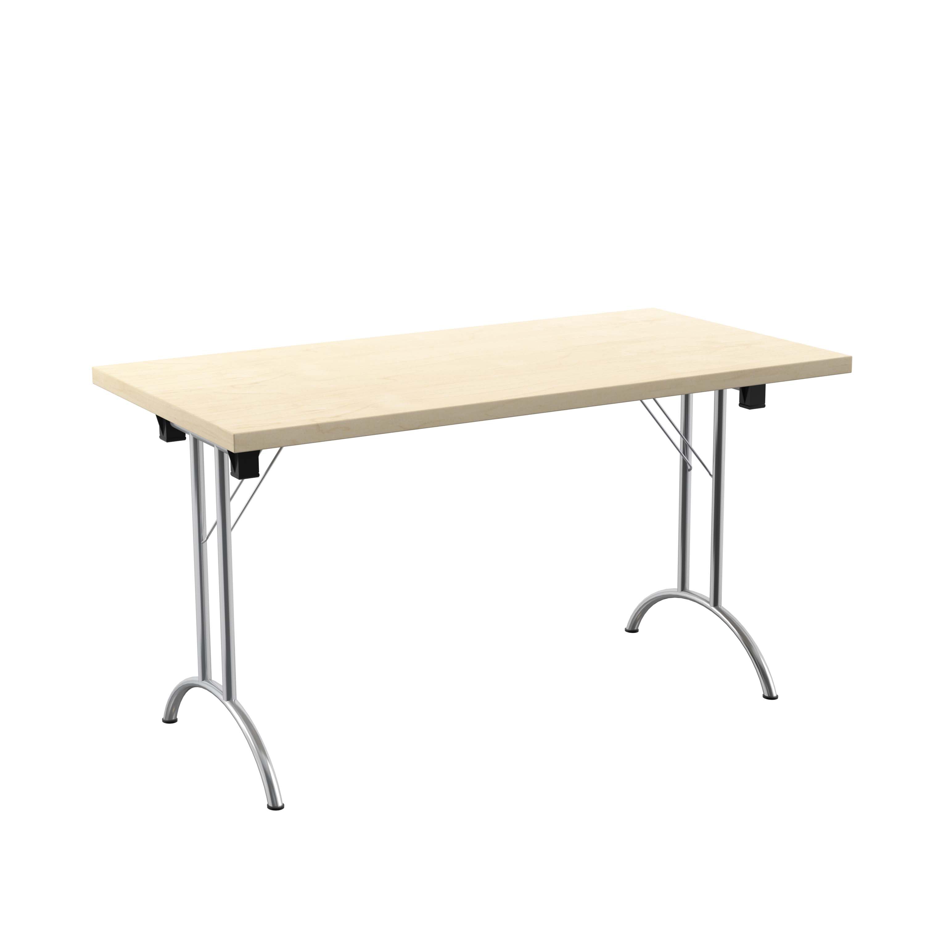 One Union Rectangular Folding Table (FSC) | 1400 X 700 | Maple/Chrome