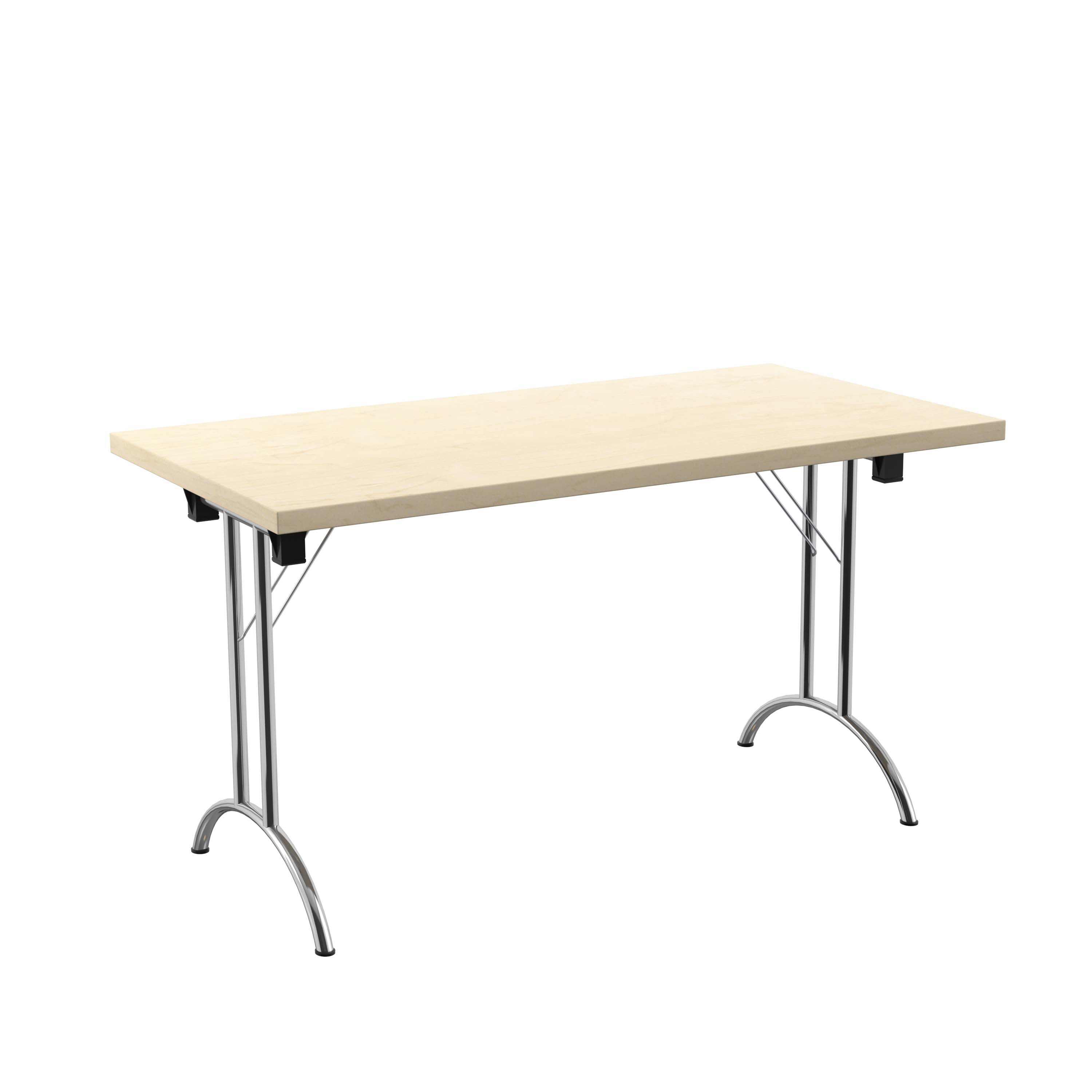 One Union Rectangular Folding Table (FSC) | 1400 X 700 | Maple/Silver