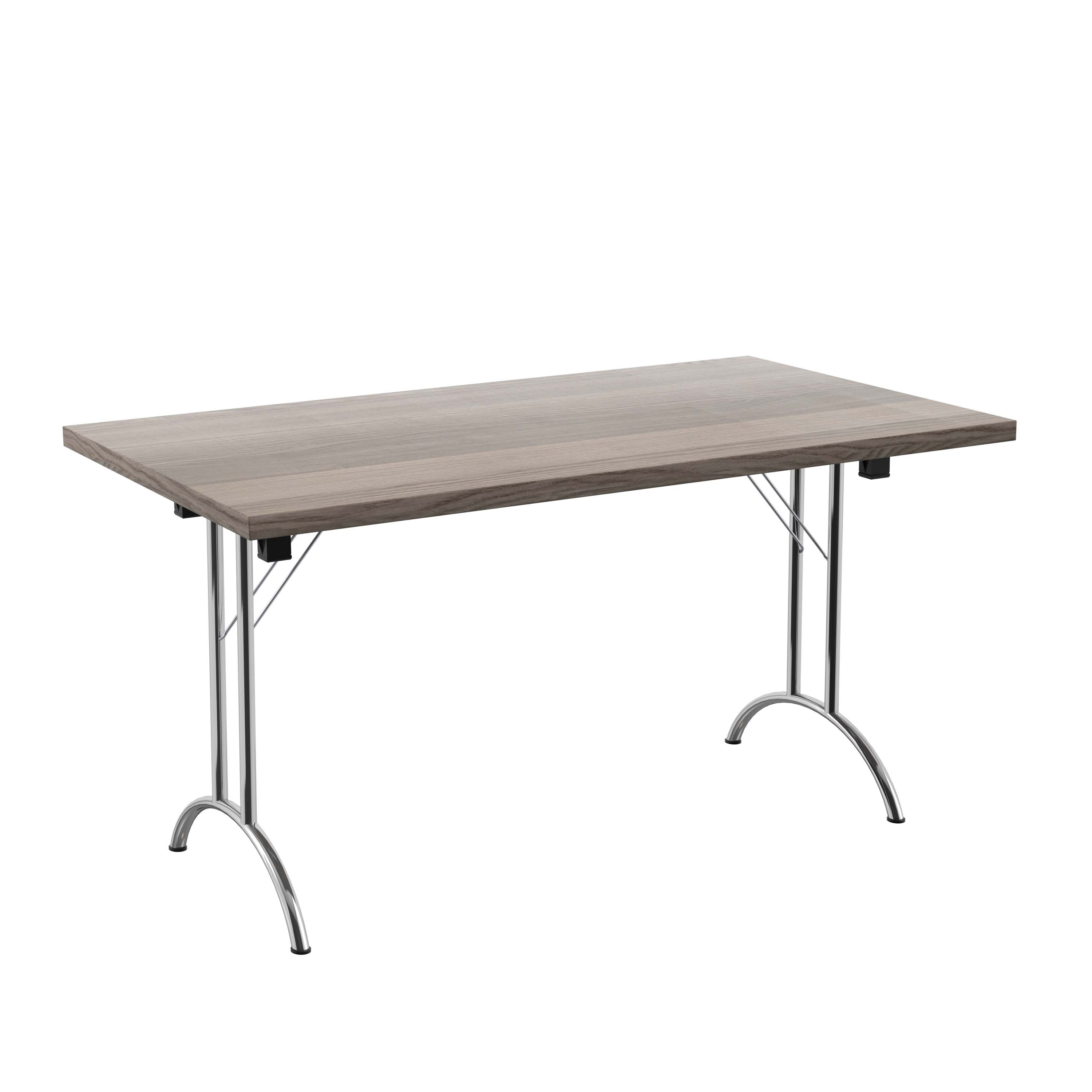 One Union Rectangular Folding Table (FSC) | 1400 X 800 | Grey Oak/Silver