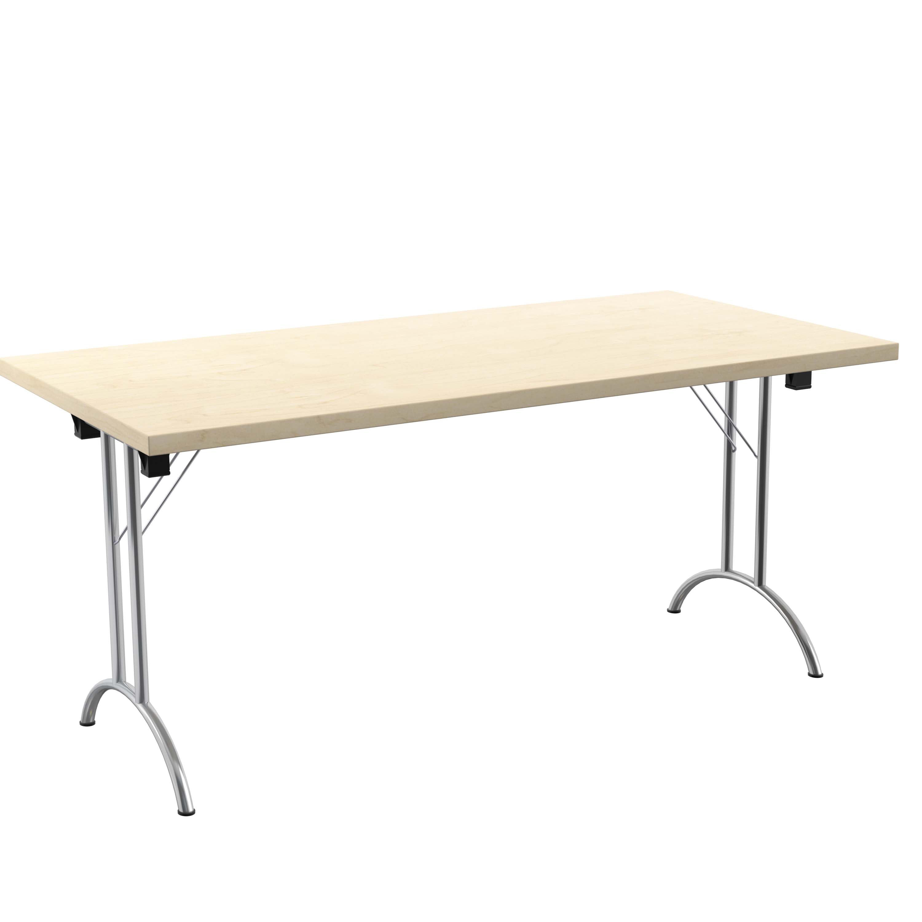One Union Rectangular Folding Table (FSC) | 1600 X 800 | Maple/Chrome