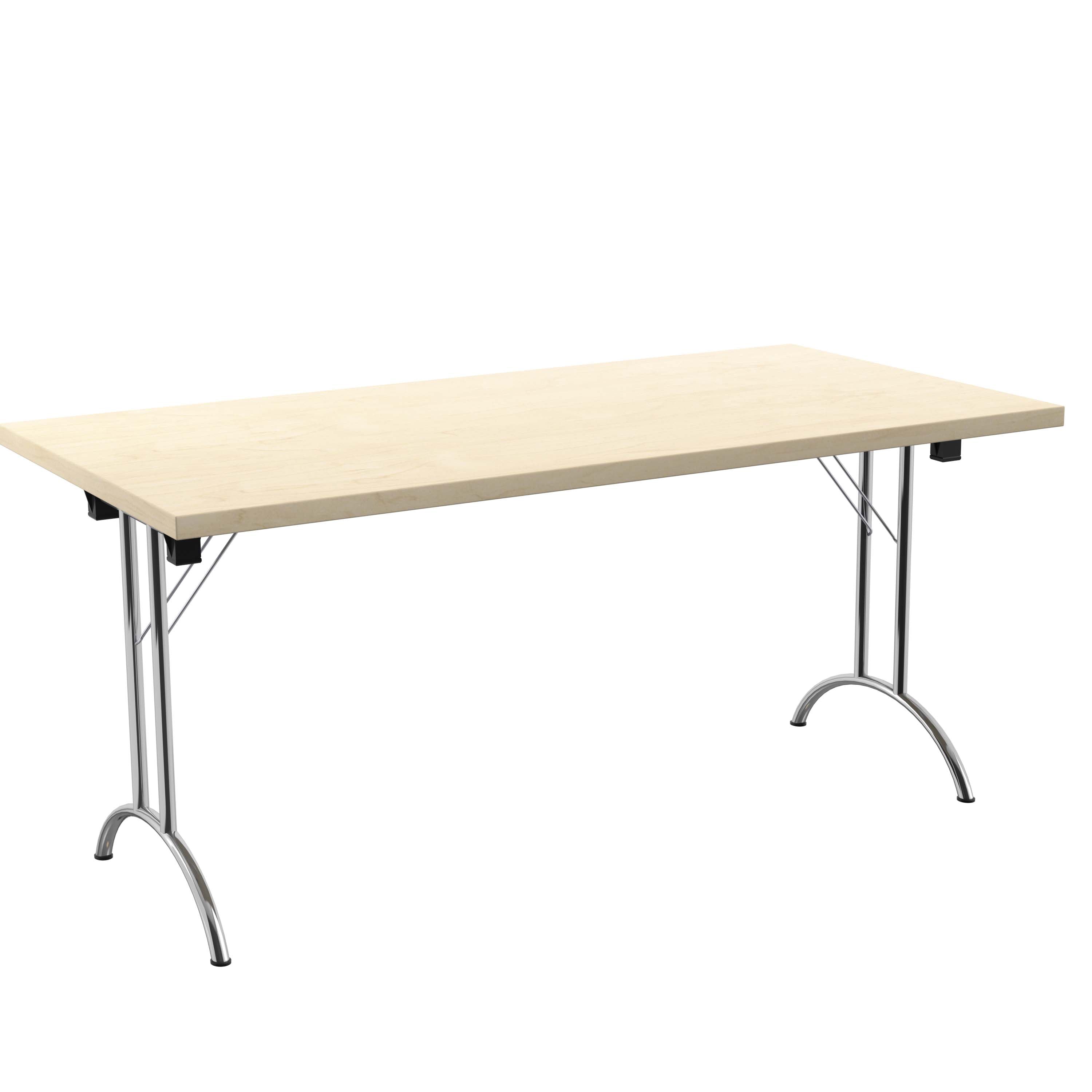 One Union Rectangular Folding Table (FSC) | 1600 X 800 | Maple/Silver