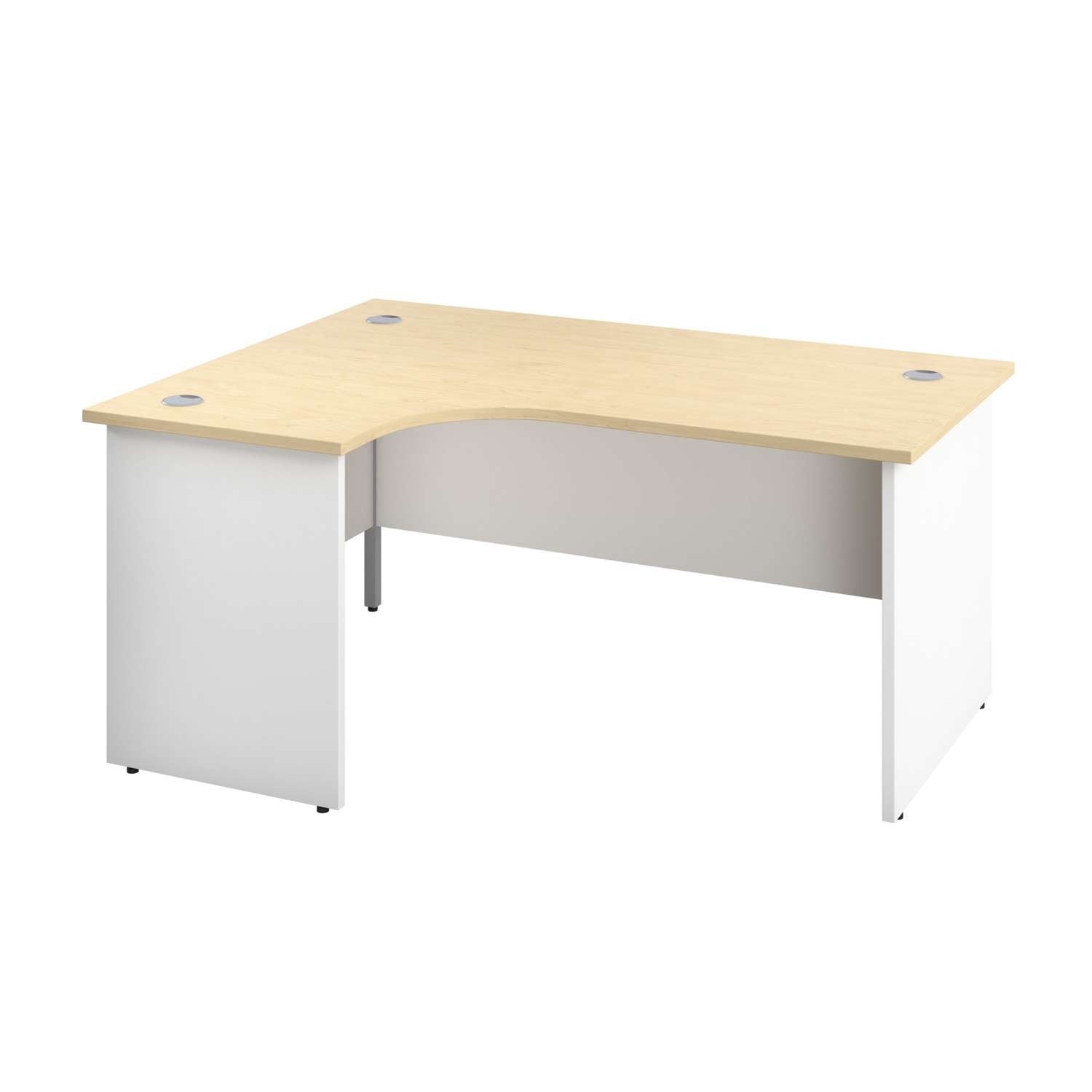 Panel Left Hand Radial Desk | 1600X1200 | Maple/White