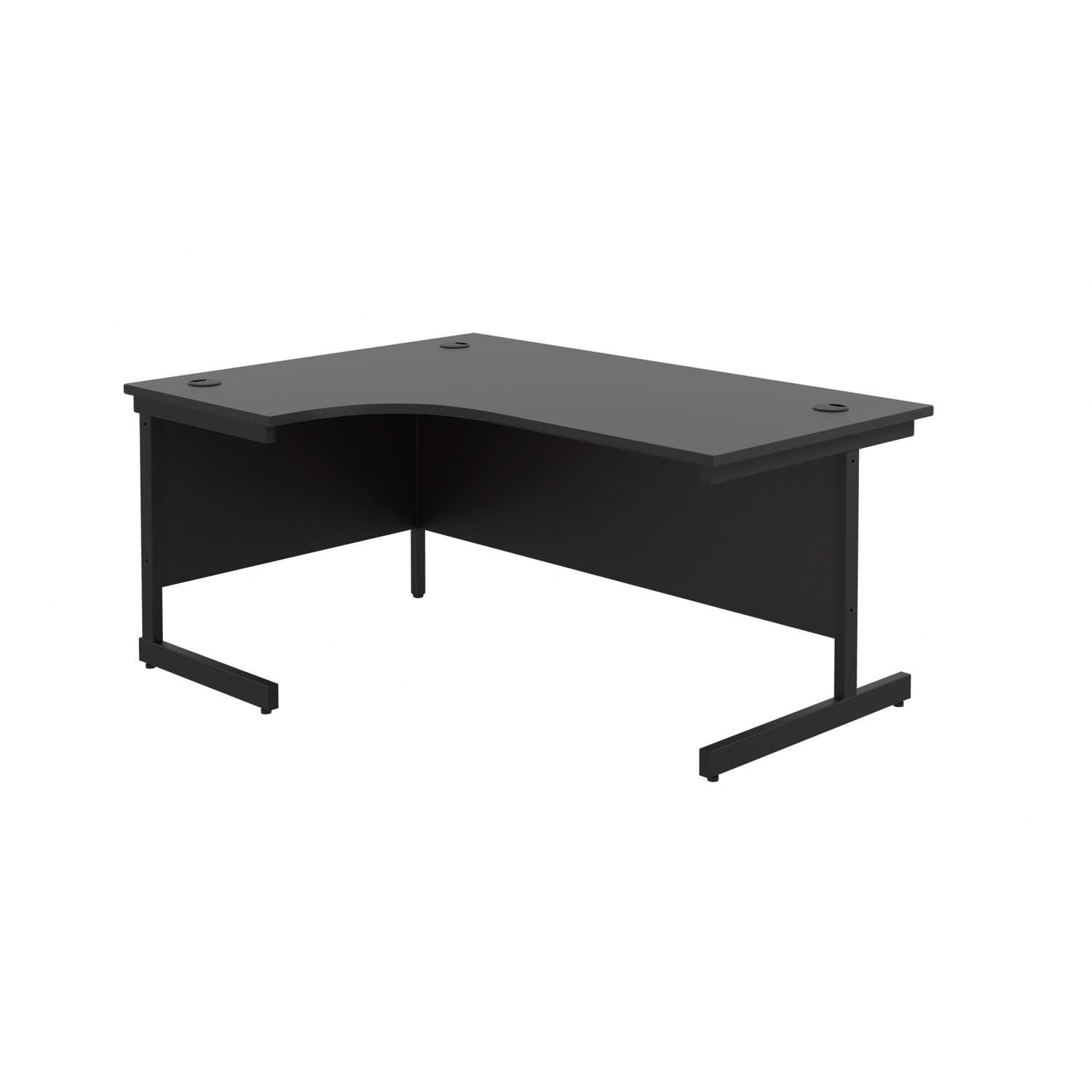 Single Upright Left Hand Radial Desk (FSC) | 1600 X 1200 | Black/Black