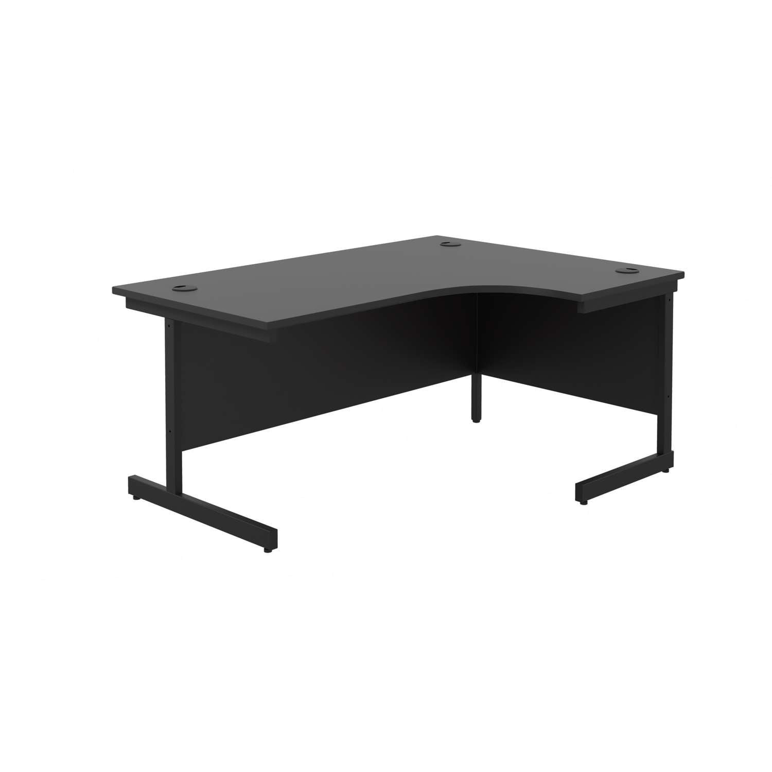 Single Upright Right Hand Radial Desk (FSC) | 1800 X 1200 | Black/Black