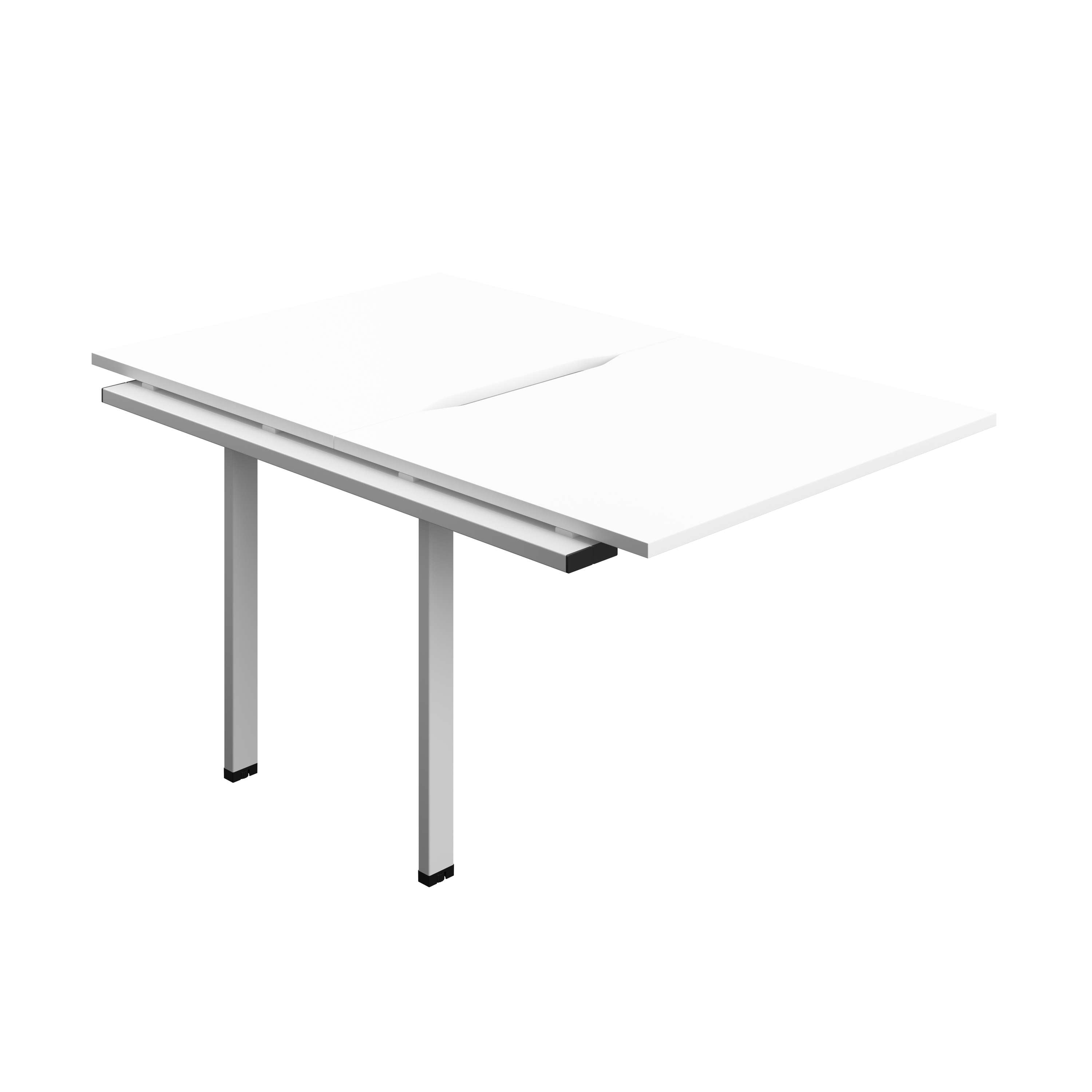Synergy Bench Extension with Cut Out: 2 Person (FSC) : 1000 | 800 | White/Silver