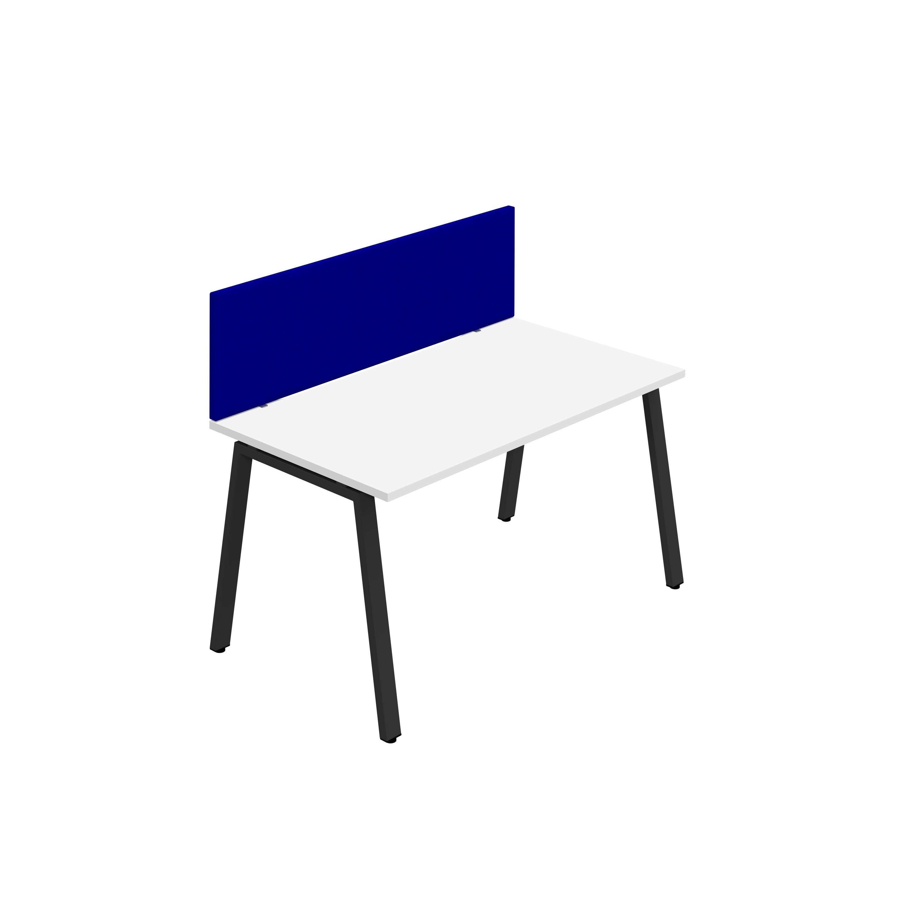 Synergy 1SP Bench Desk|1200X800mm|A-Frame|White/Black|Royal Blue Screen