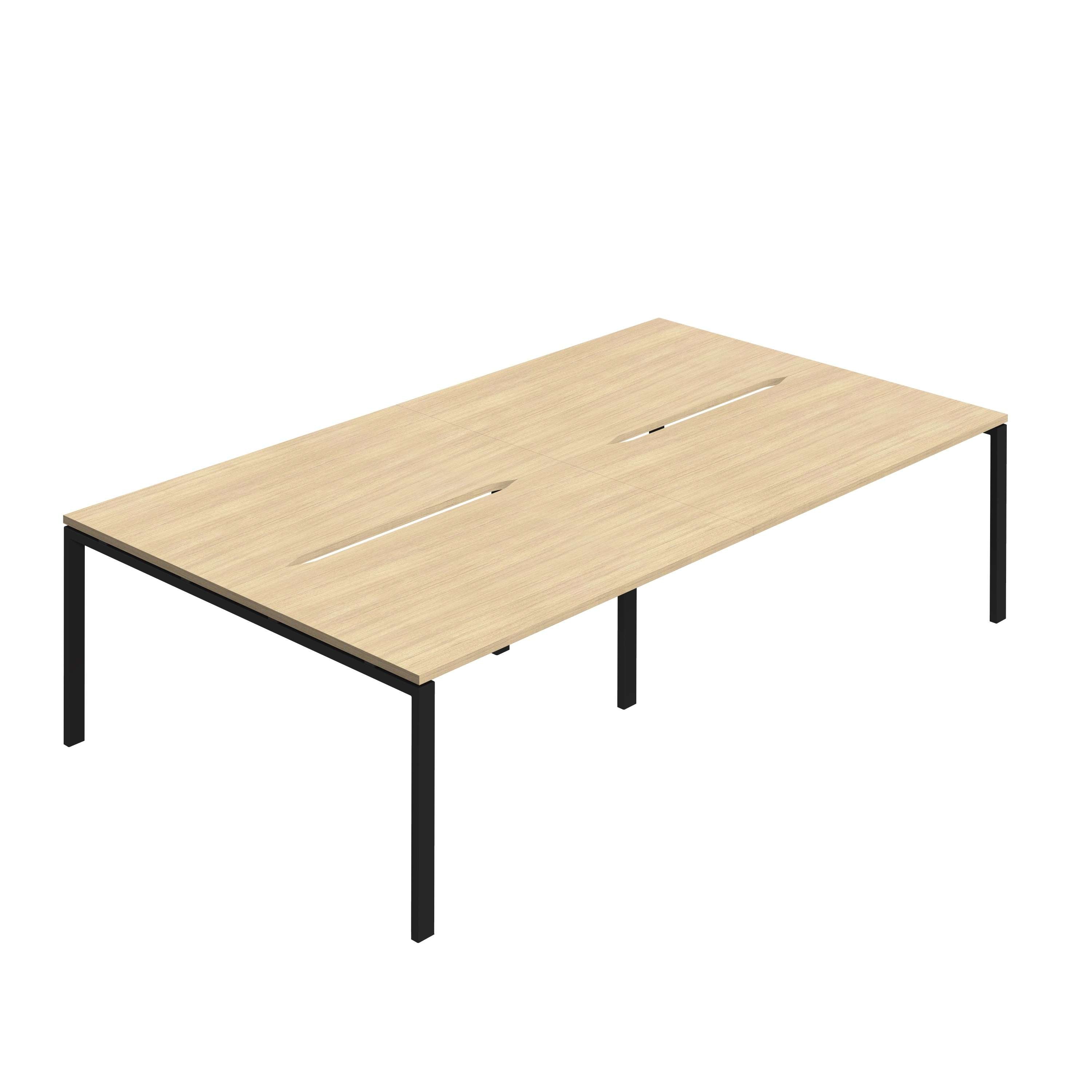 Synergy 4P Bench Desk|1200X800mm|GoalPost|Nova Oak/Black