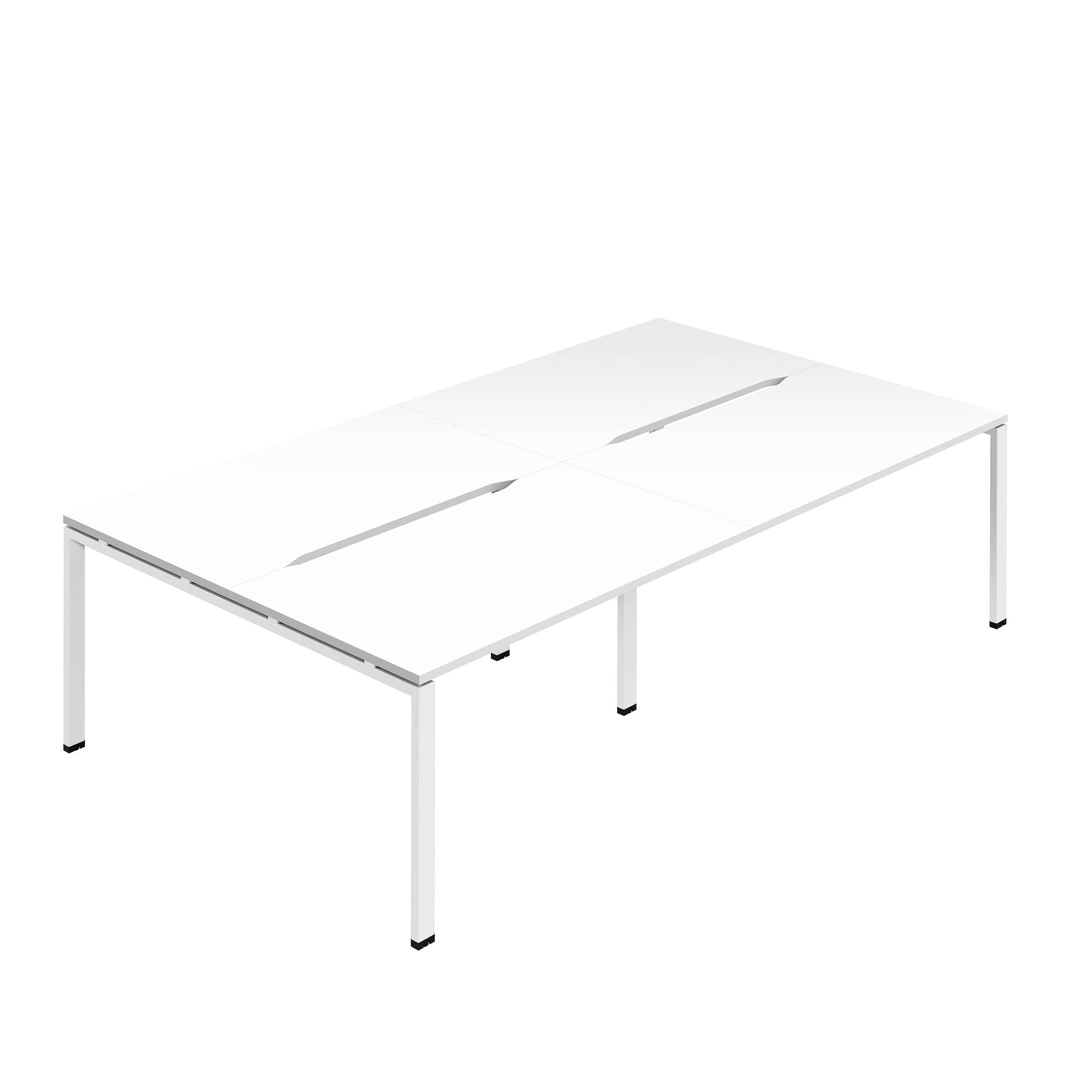 Synergy 4P Bench Desk|1200X800mm|GoalPost|White/White
