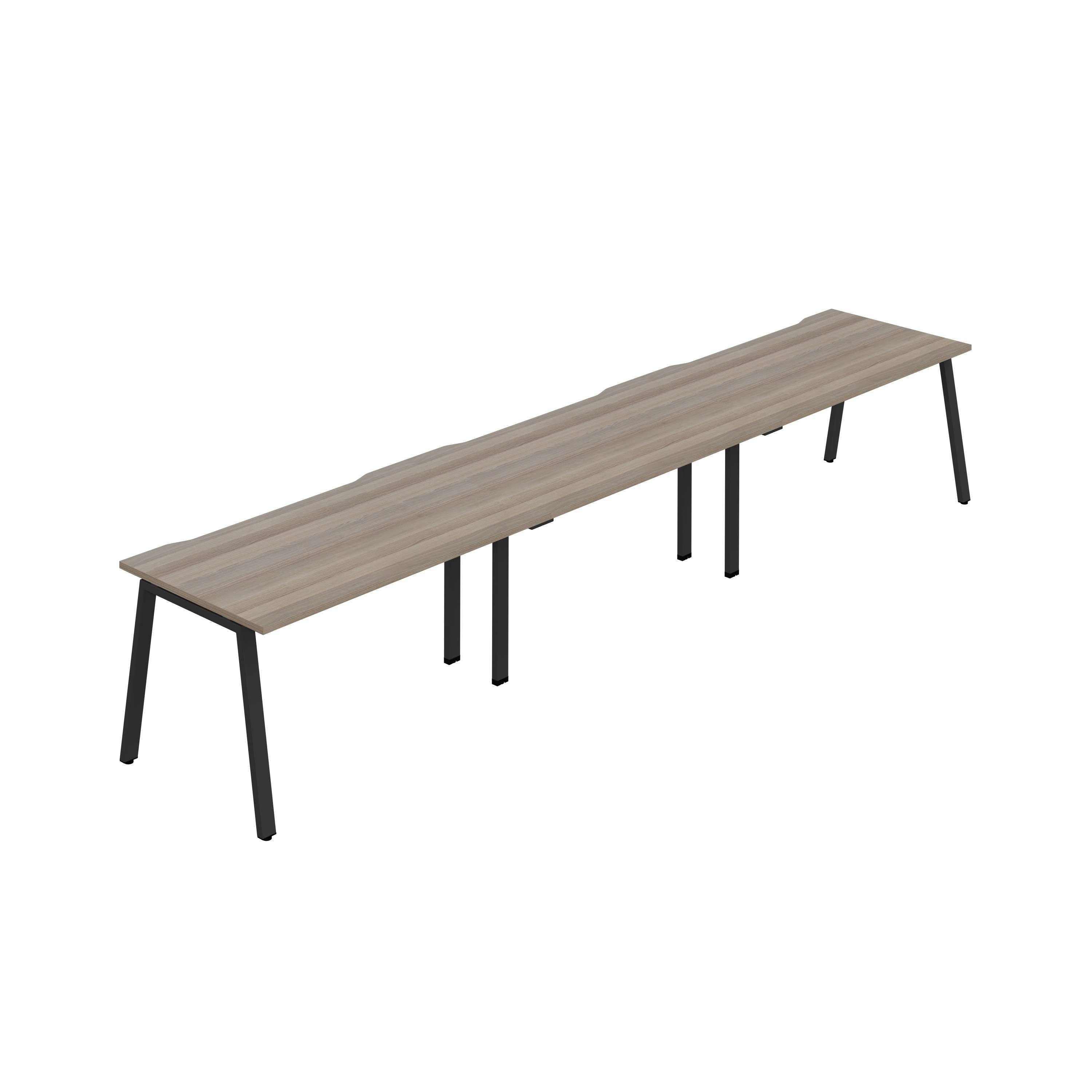 Synergy 3SP Bench Desk|1400X800mm|A-Frame|Grey Oak/Black
