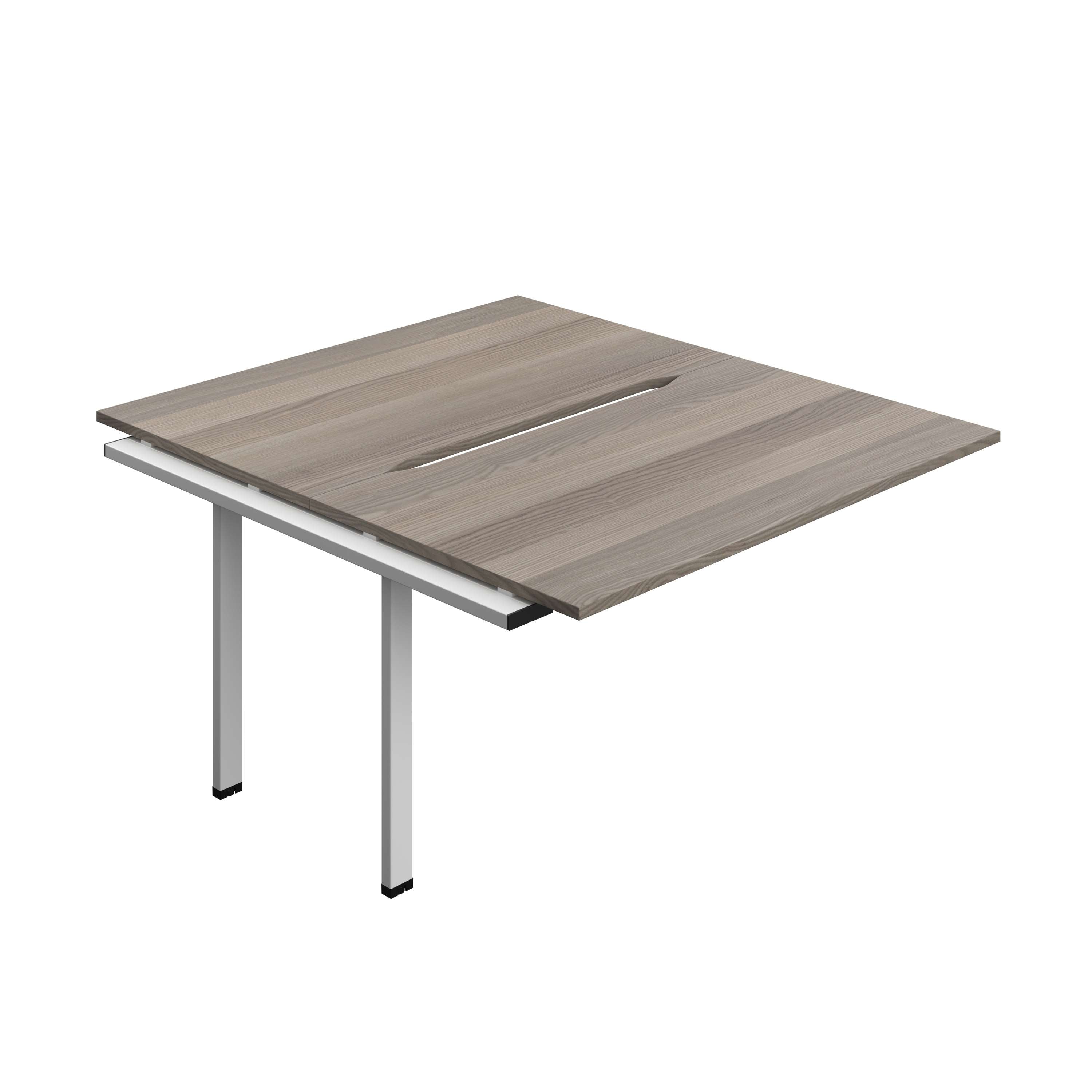 Synergy Bench Extension with Cut Out: 2 Person (FSC) : 1400 | 800 | Grey Oak/Silver