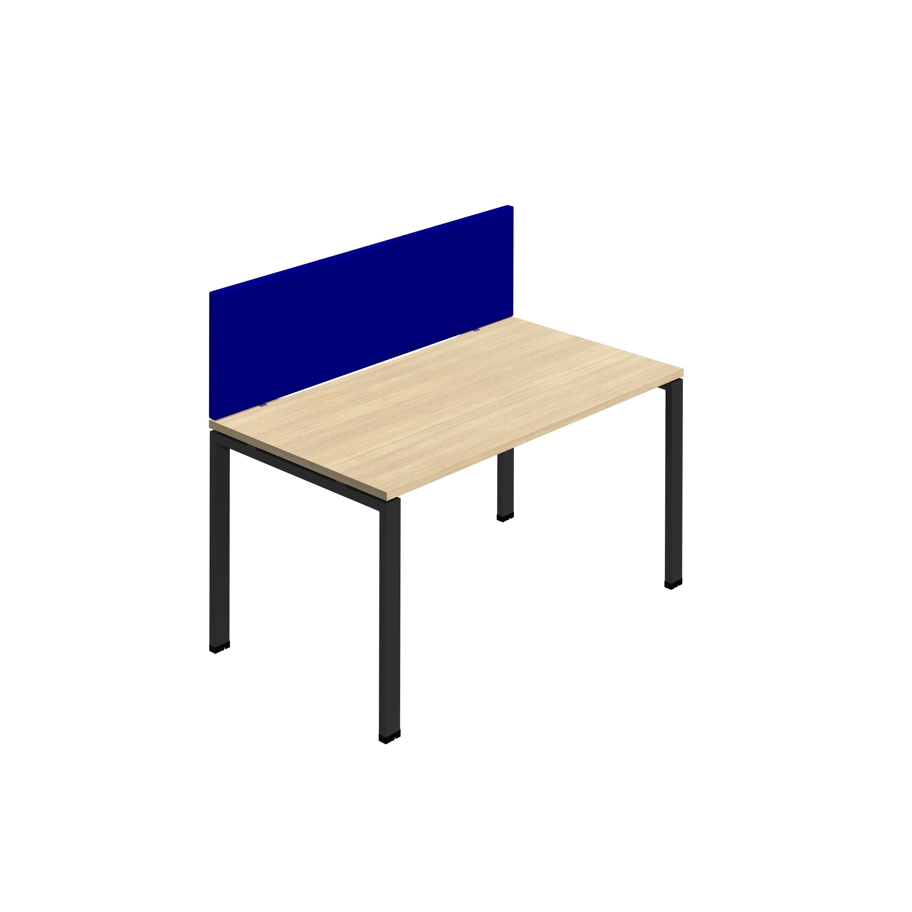 Synergy 1SP Bench Desk|1400X800mm|GoalPost|Nova Oak/Black|Royal Blue Screen
