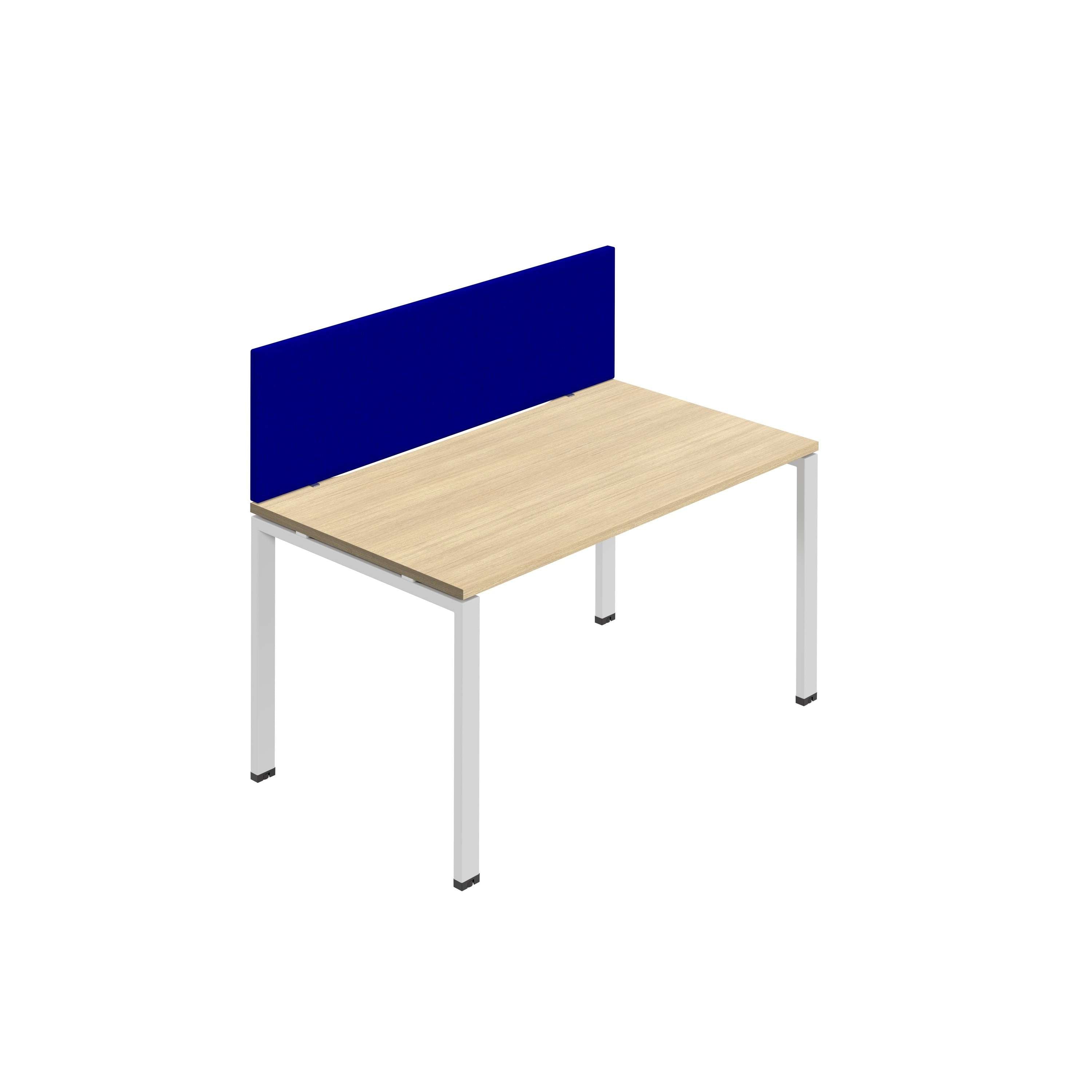 Synergy 1SP Bench Desk|1400X800mm|GoalPost|Nova Oak/White|Royal Blue Screen