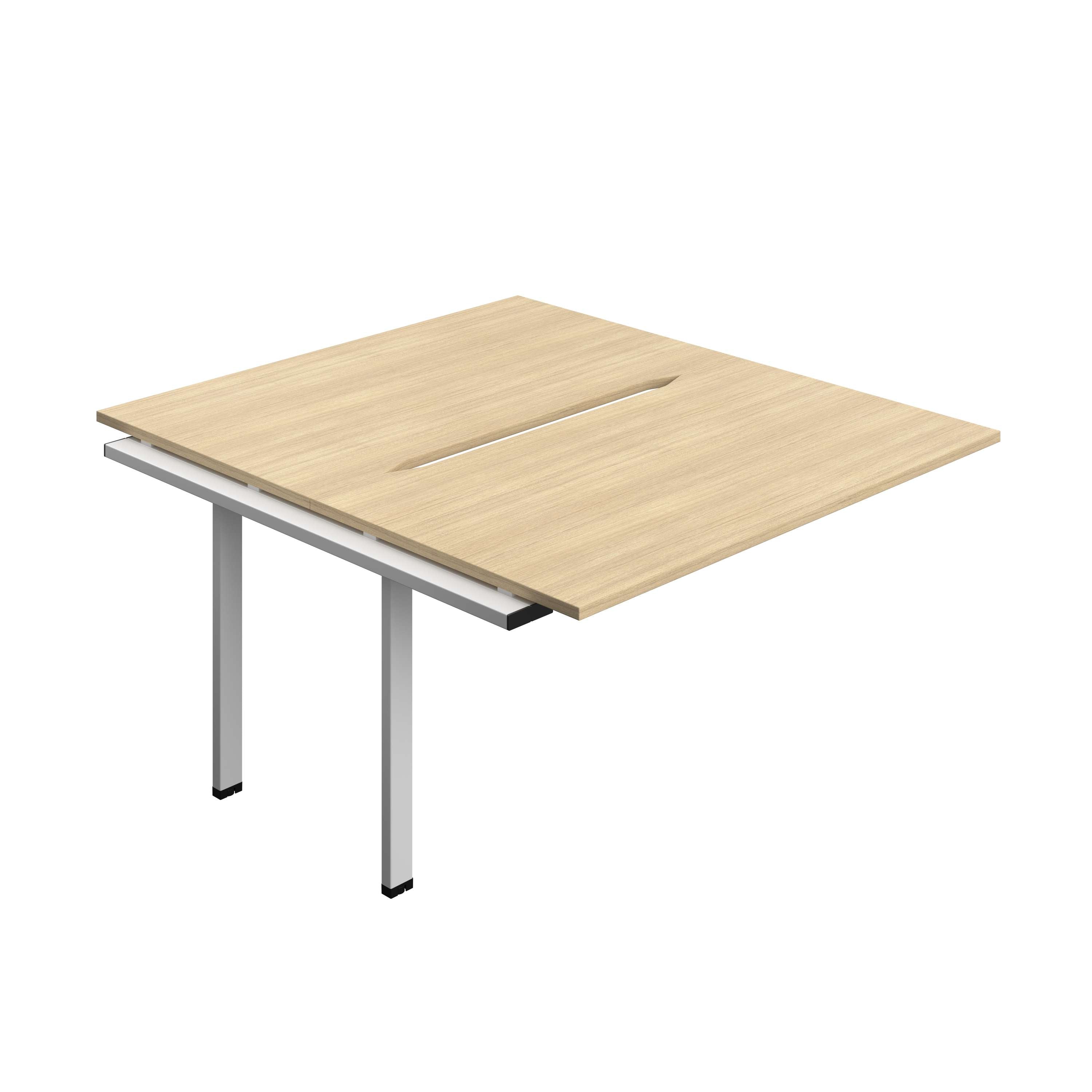 Synergy Bench Extension with Cut Out: 2 Person (FSC) : 1400 | 800 | Nova Oak/Silver