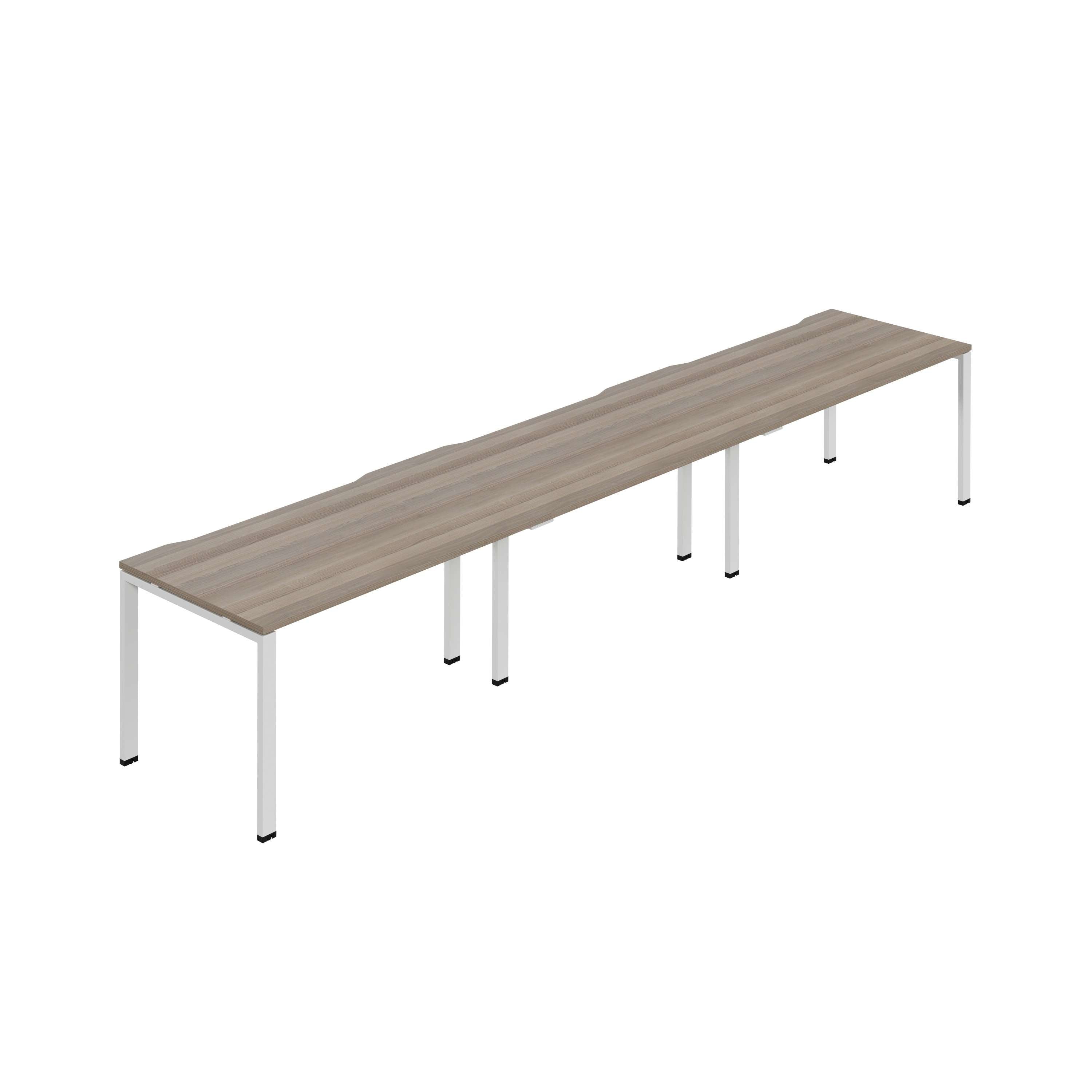 Synergy 3SP Bench Desk|1400X800mm|GoalPost|Grey Oak/White