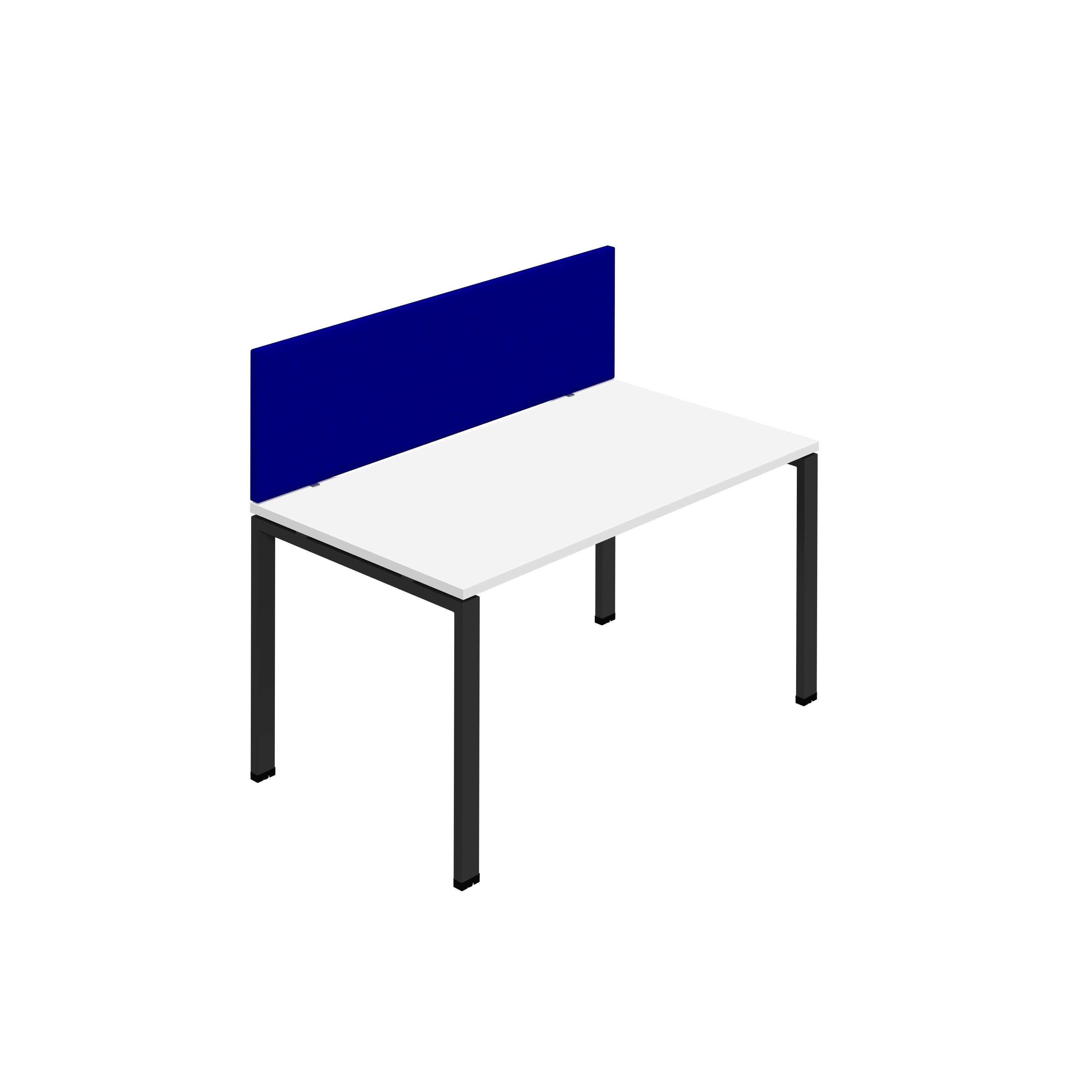 Synergy 1SP Bench Desk|1600X800mm|GoalPost|White/Black|Royal Blue Screen