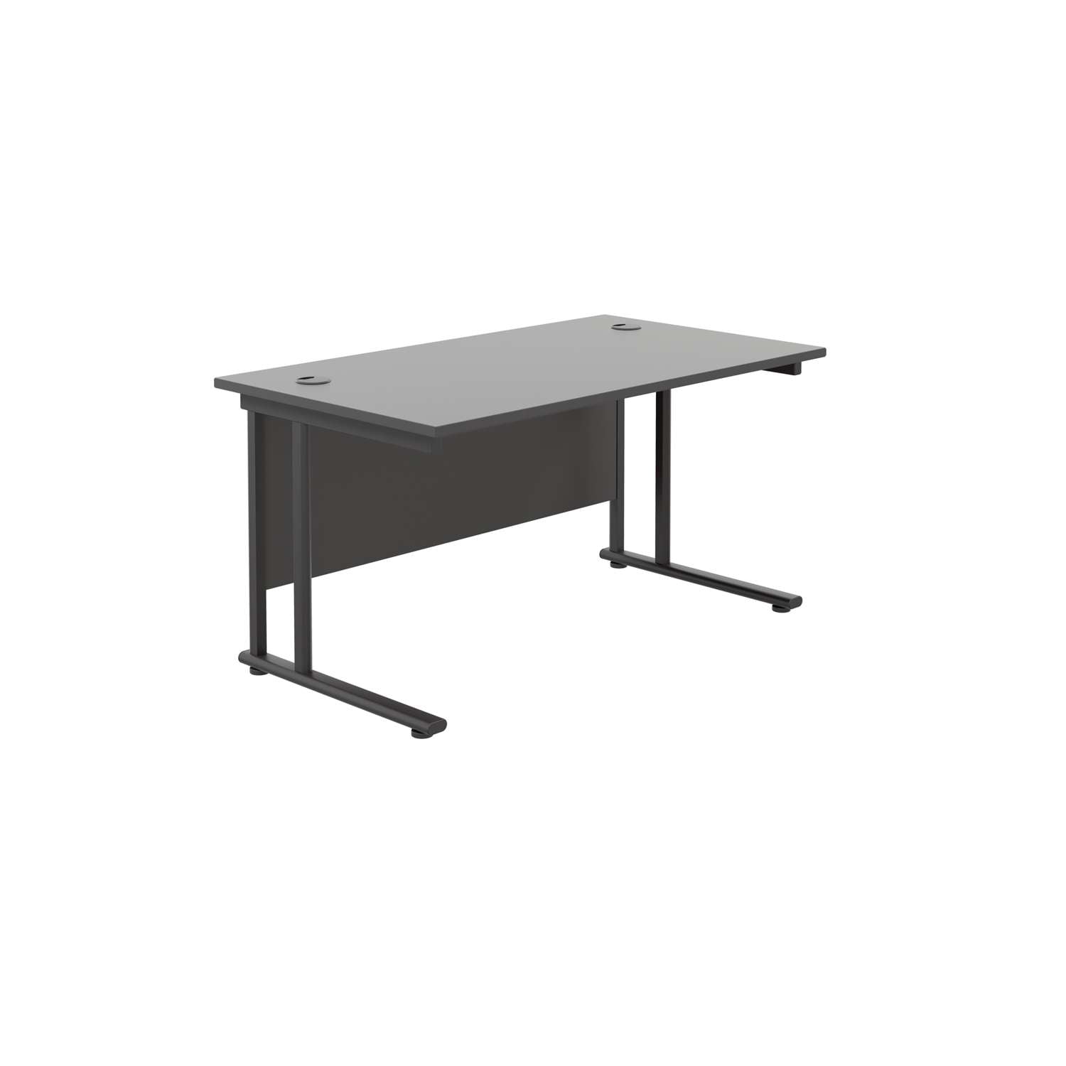 Twin Upright Rectangular Desk: 800mm Deep (FSC) | 1400X800 | Black/Black